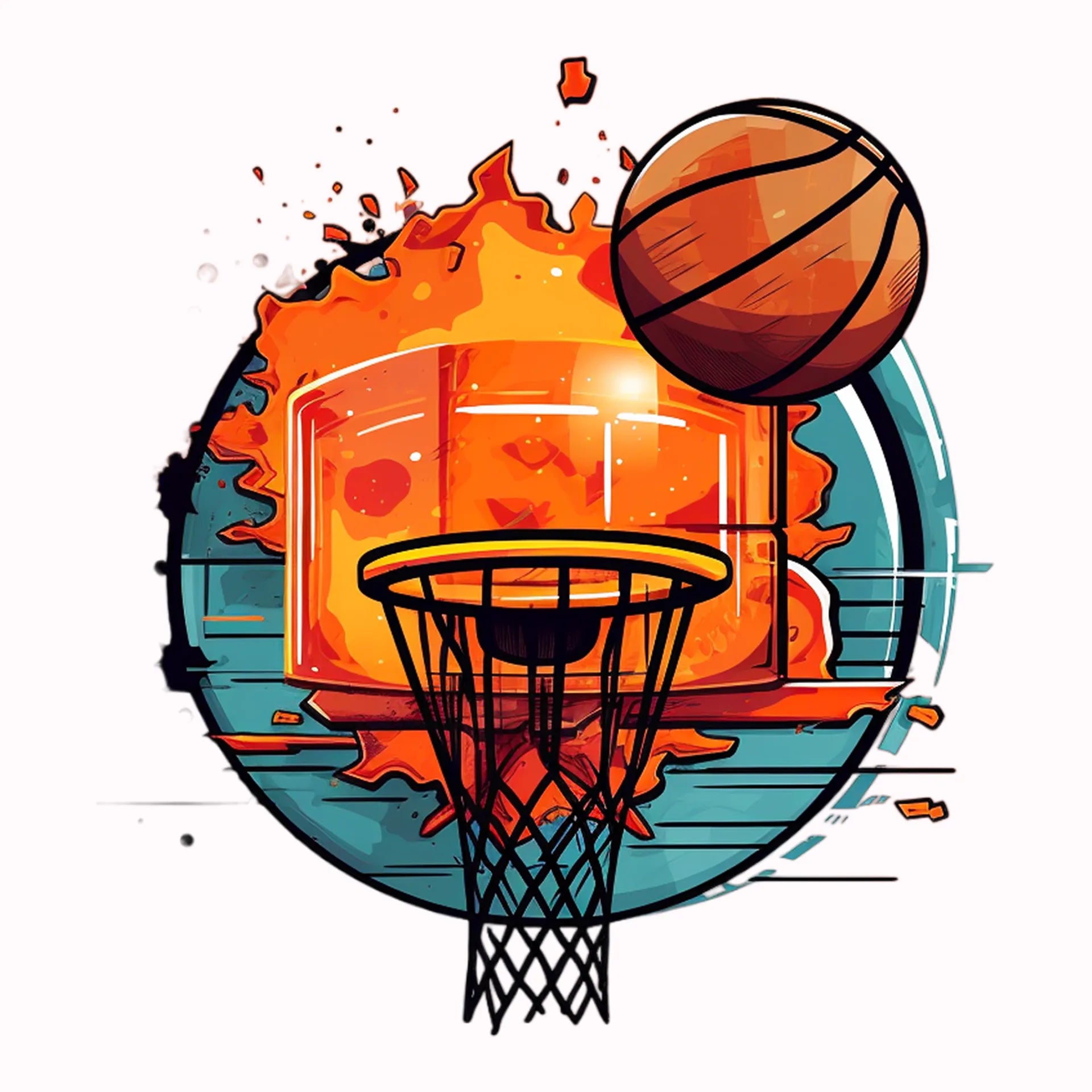 Permanent Sticker Basketball