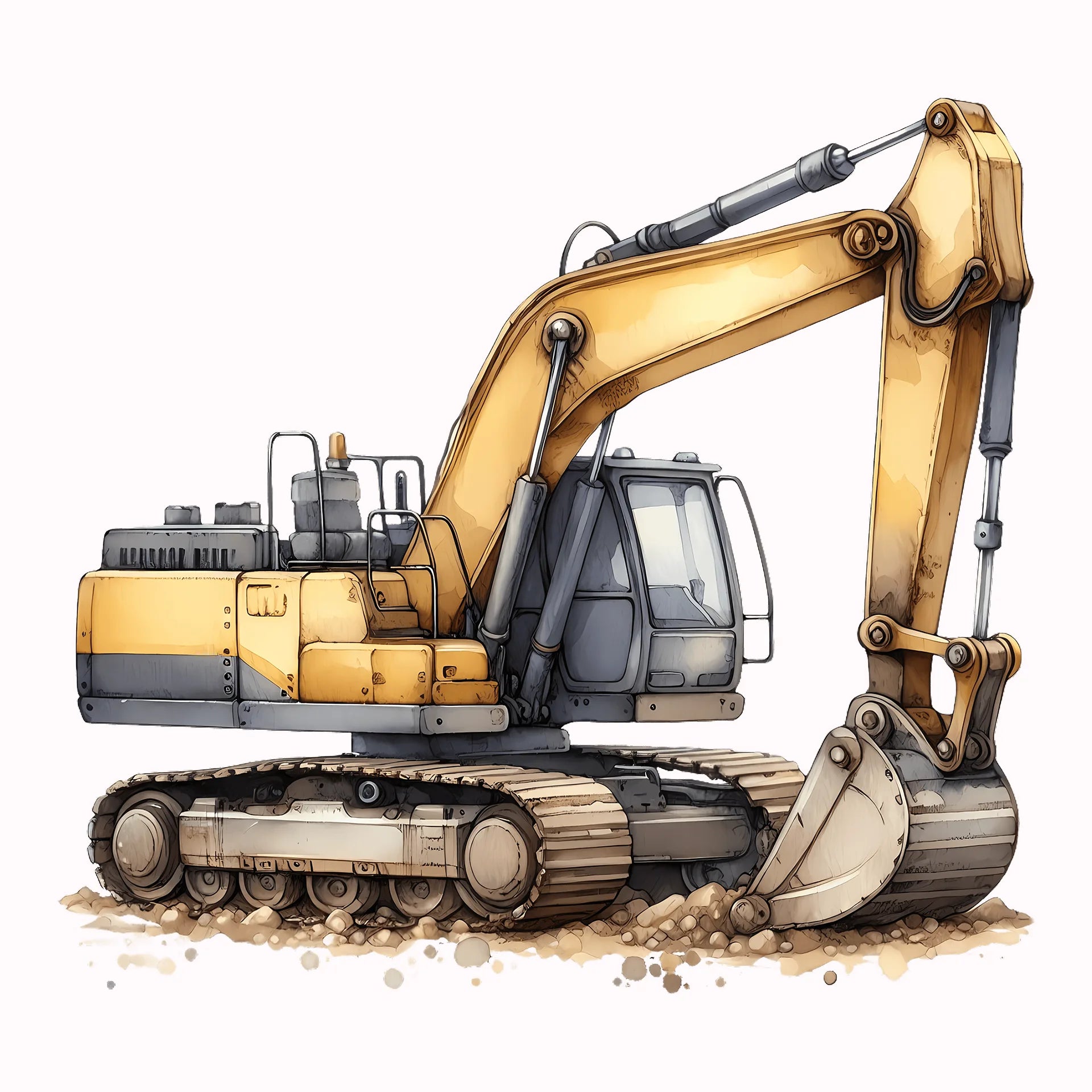 Permanent Sticker Bau Bagger