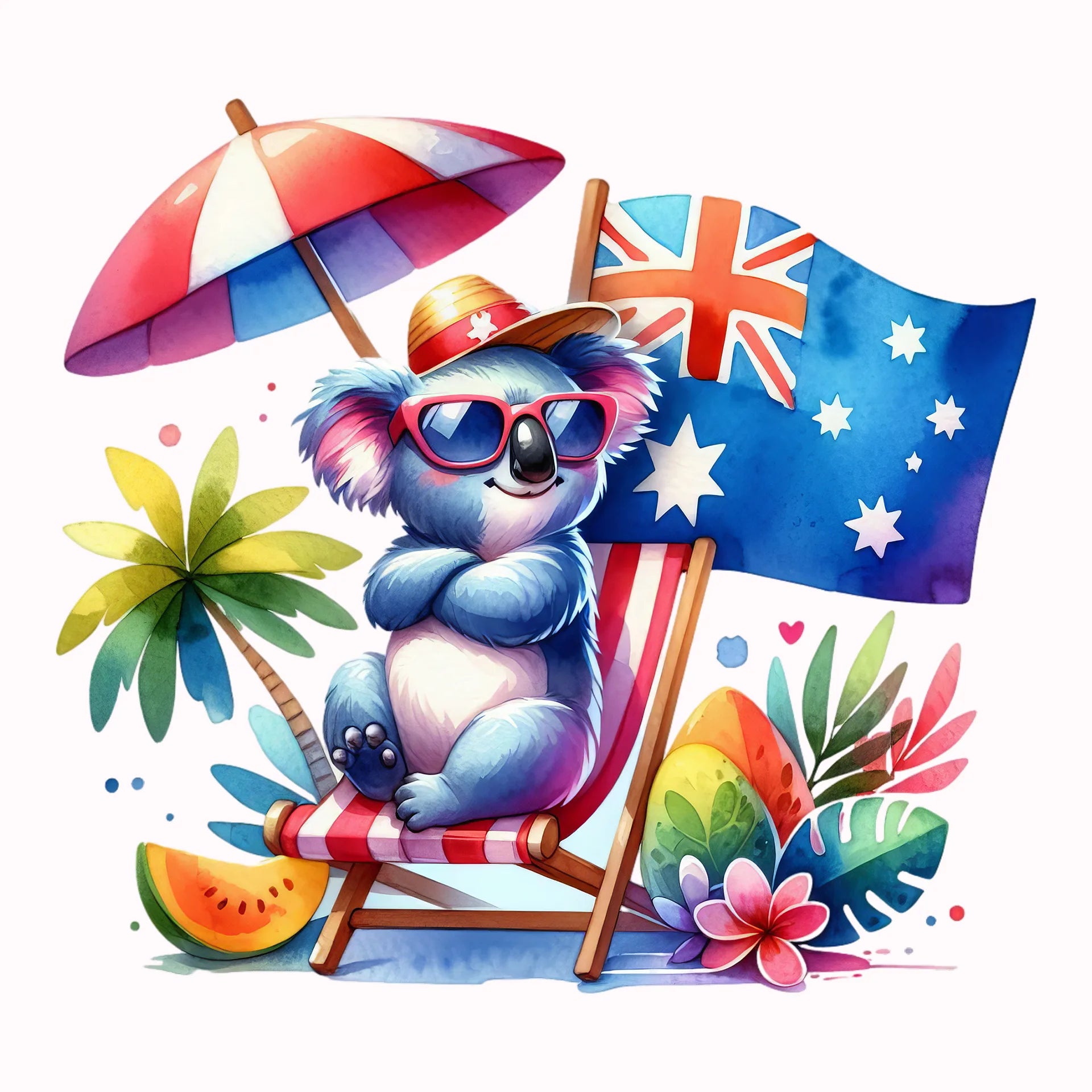 Permanent Sticker Beach Boss Koala