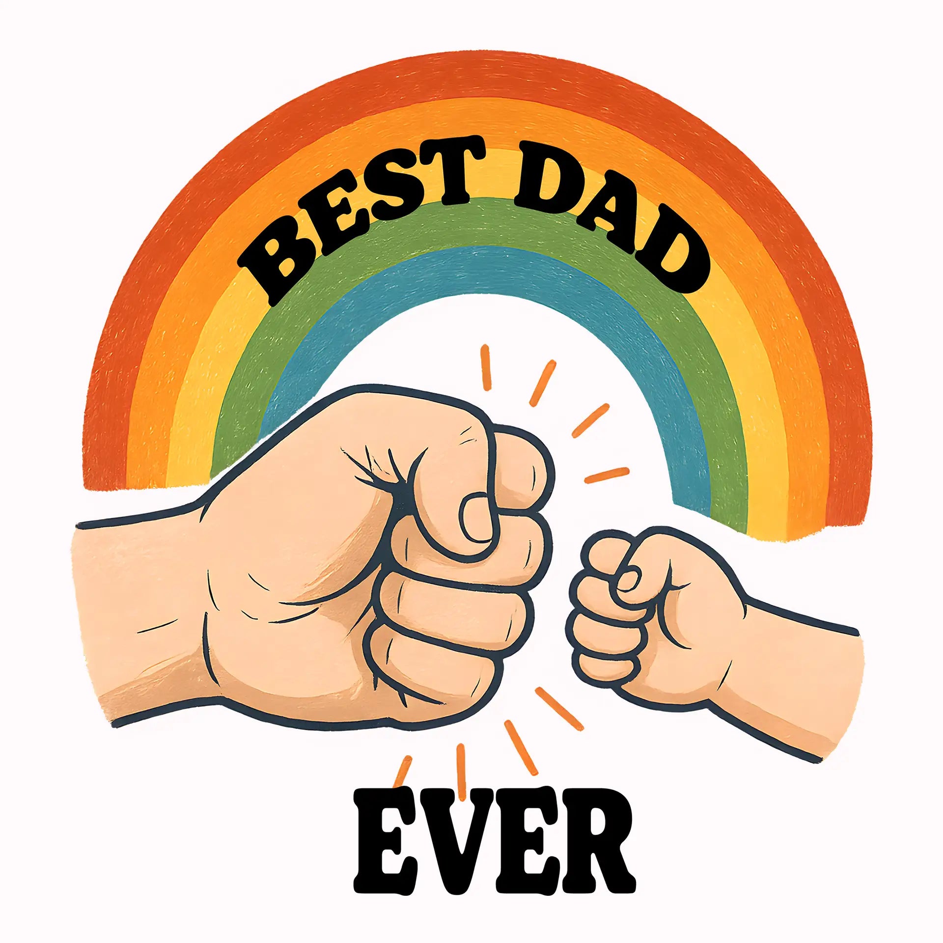 Permanent Sticker Best Dad Regenbogen Check
