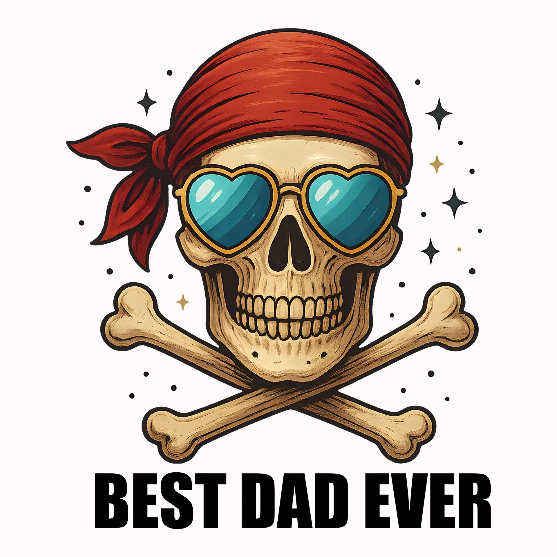 Permanent Sticker Best Dad Schädel