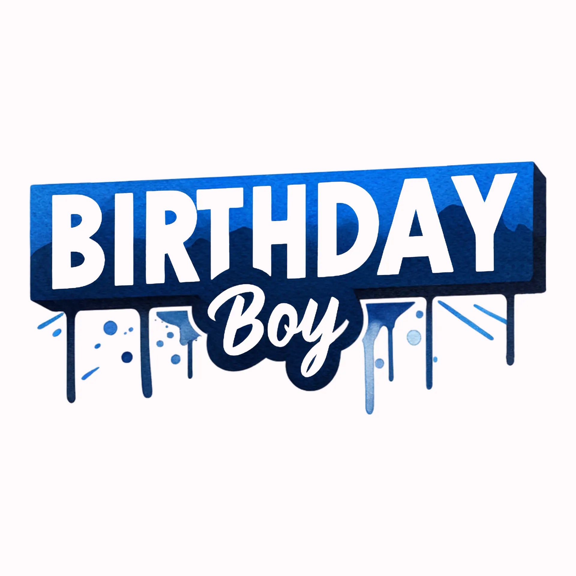 Permanent Sticker Birthday Boy Blau