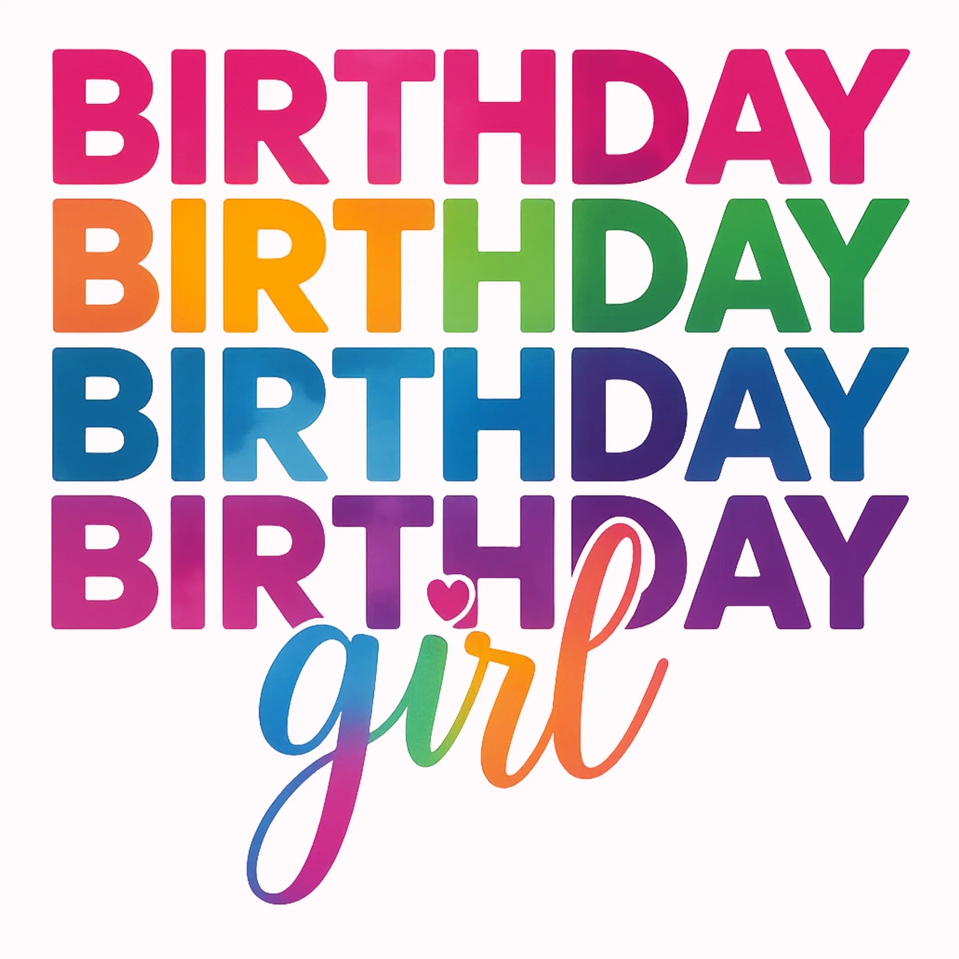 Permanent Sticker Birthday Girl Regenbogenparty