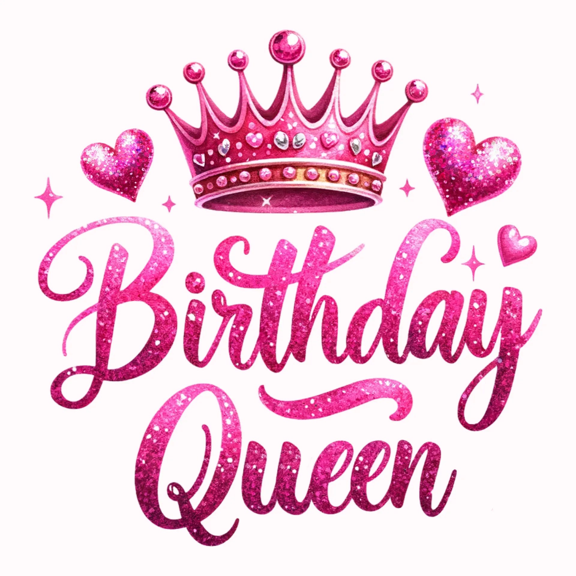 Permanent Sticker Birthday Queen Pink
