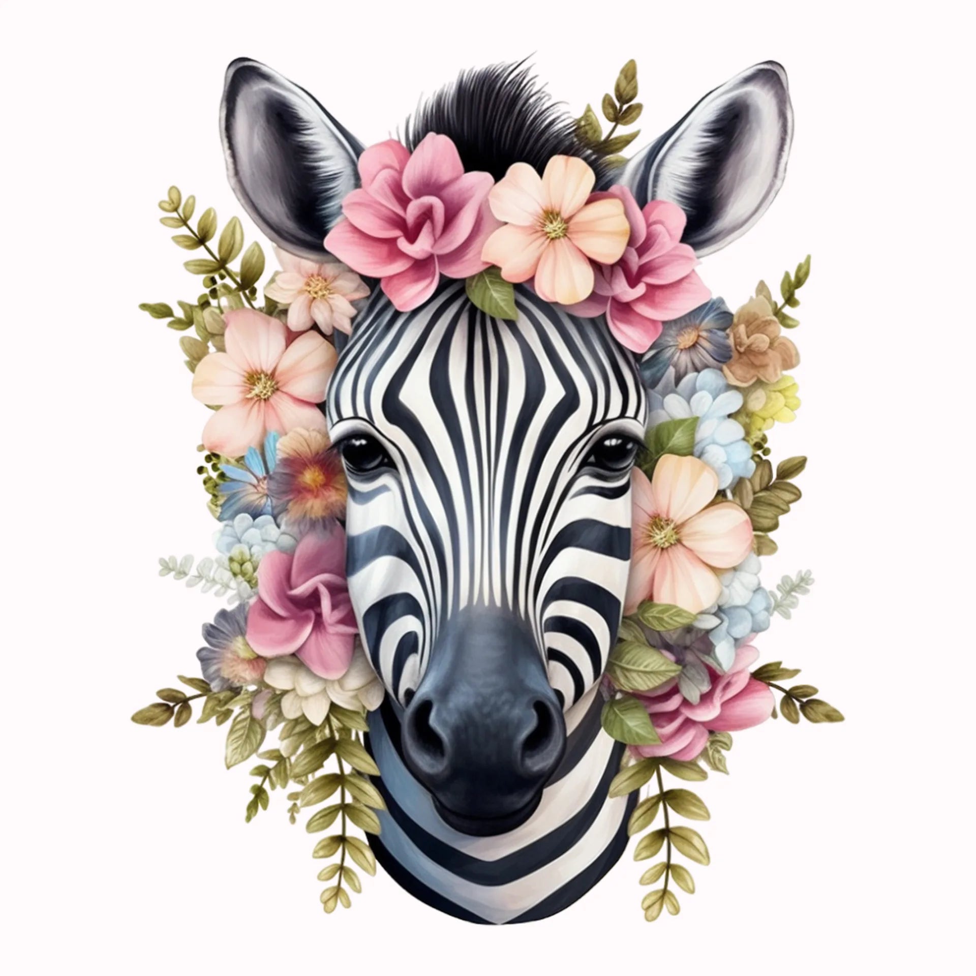 Permanent Sticker Blumen Zebra