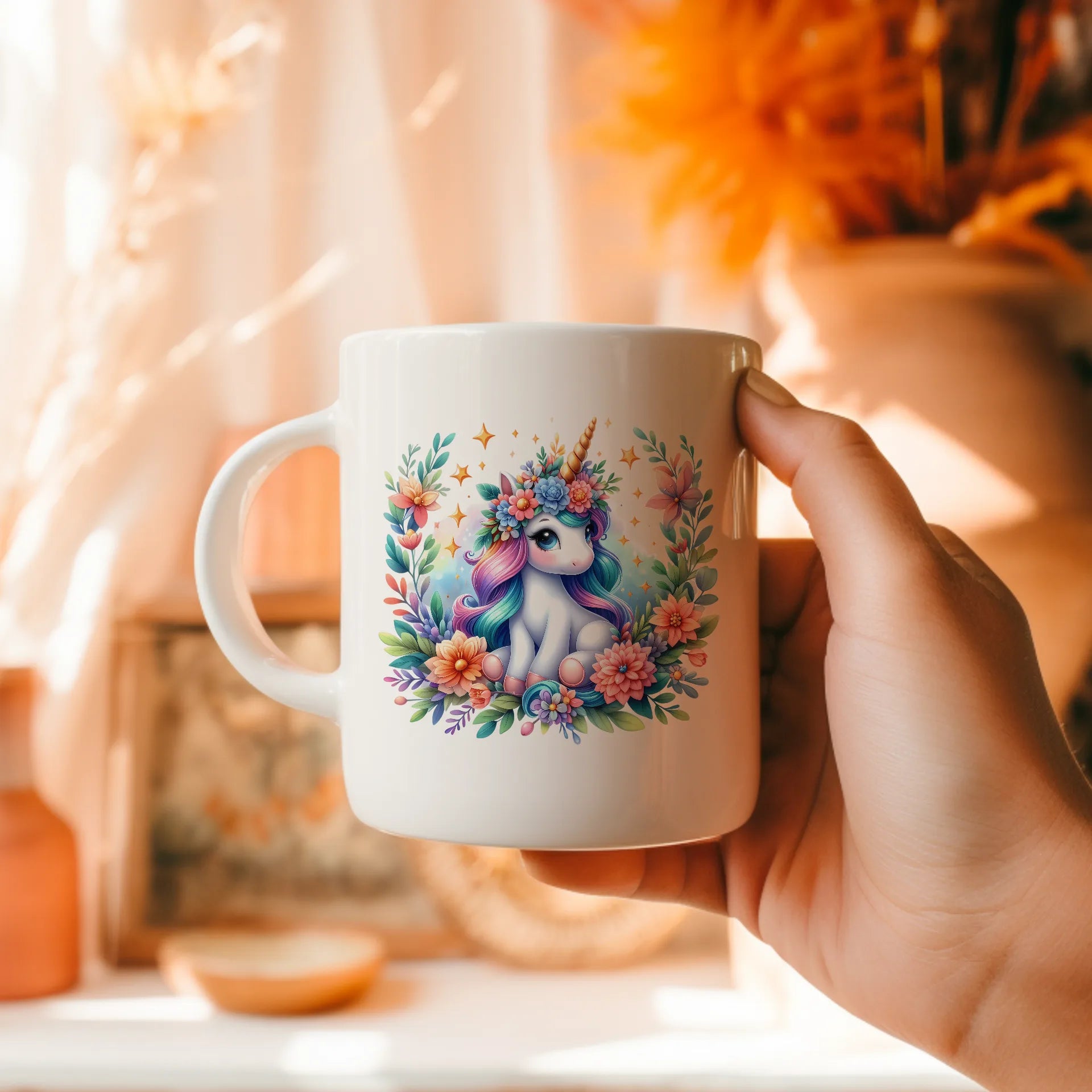 Permanent Sticker Blumeneinhorn