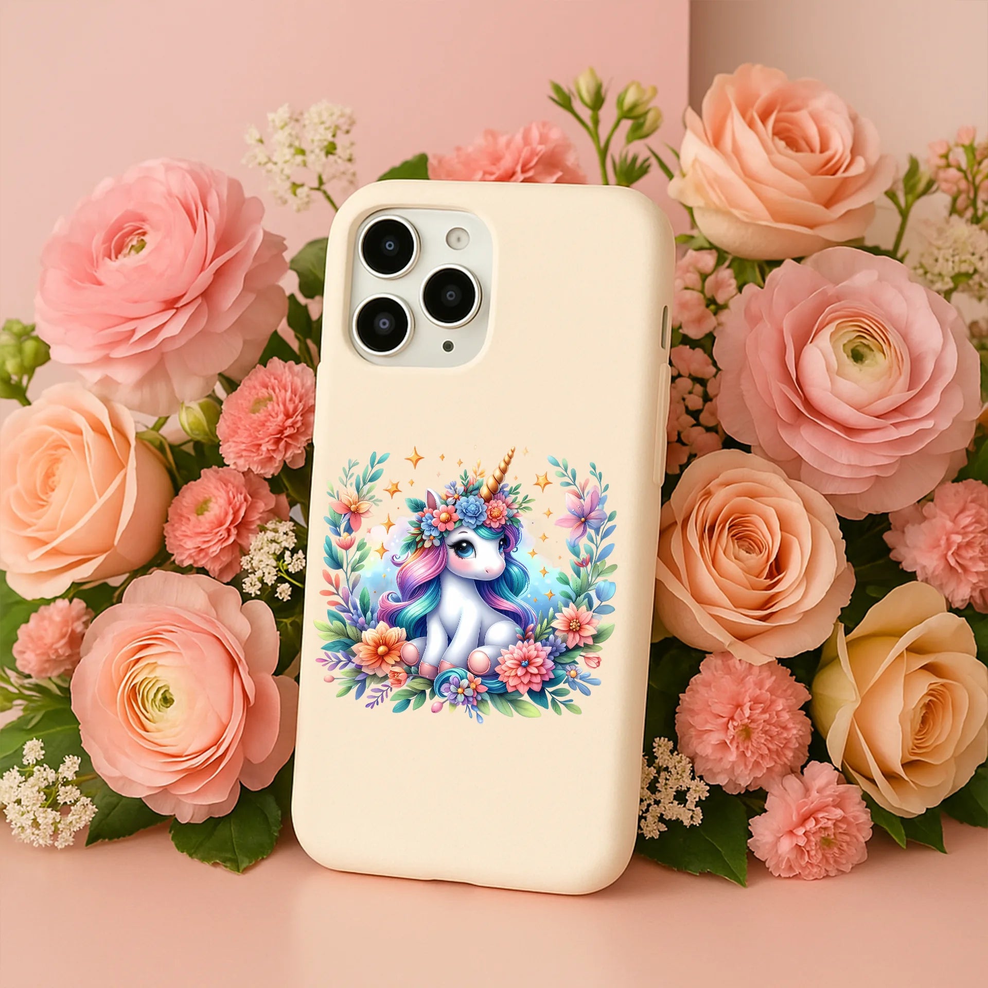 Permanent Sticker Blumeneinhorn
