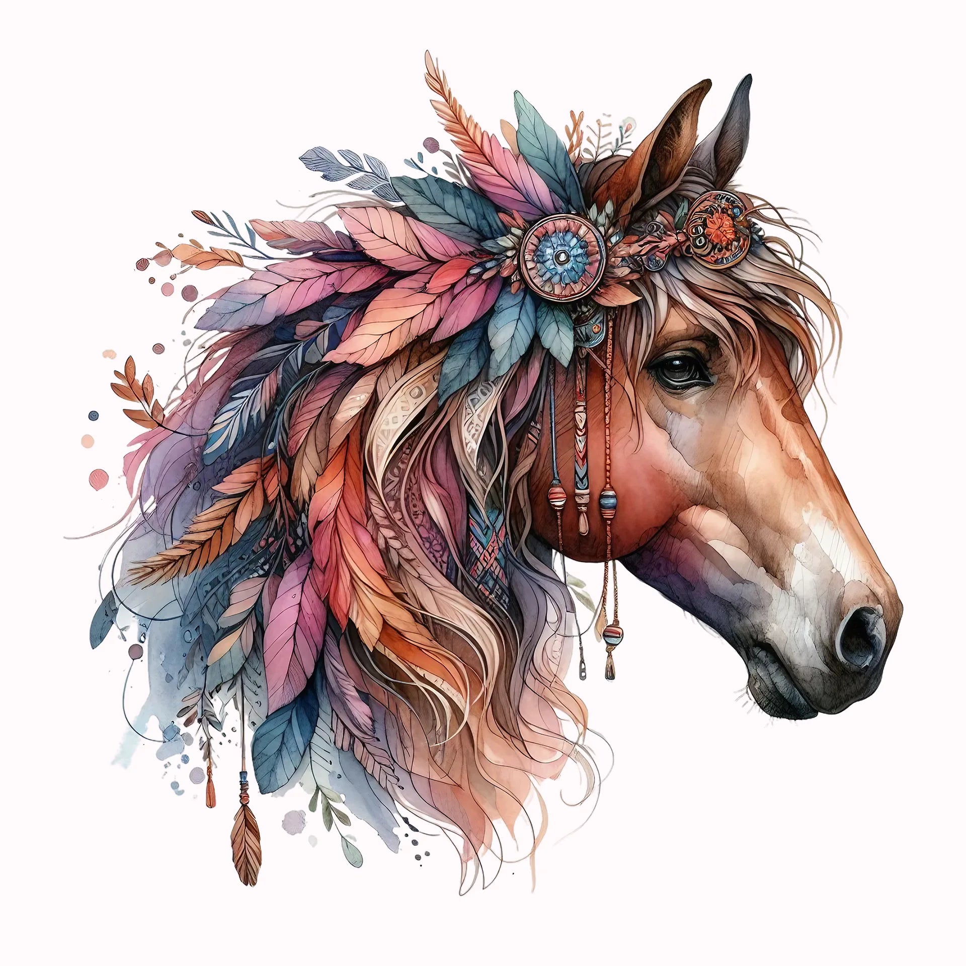 Permanent Sticker Boho Pferd Earth Spirit