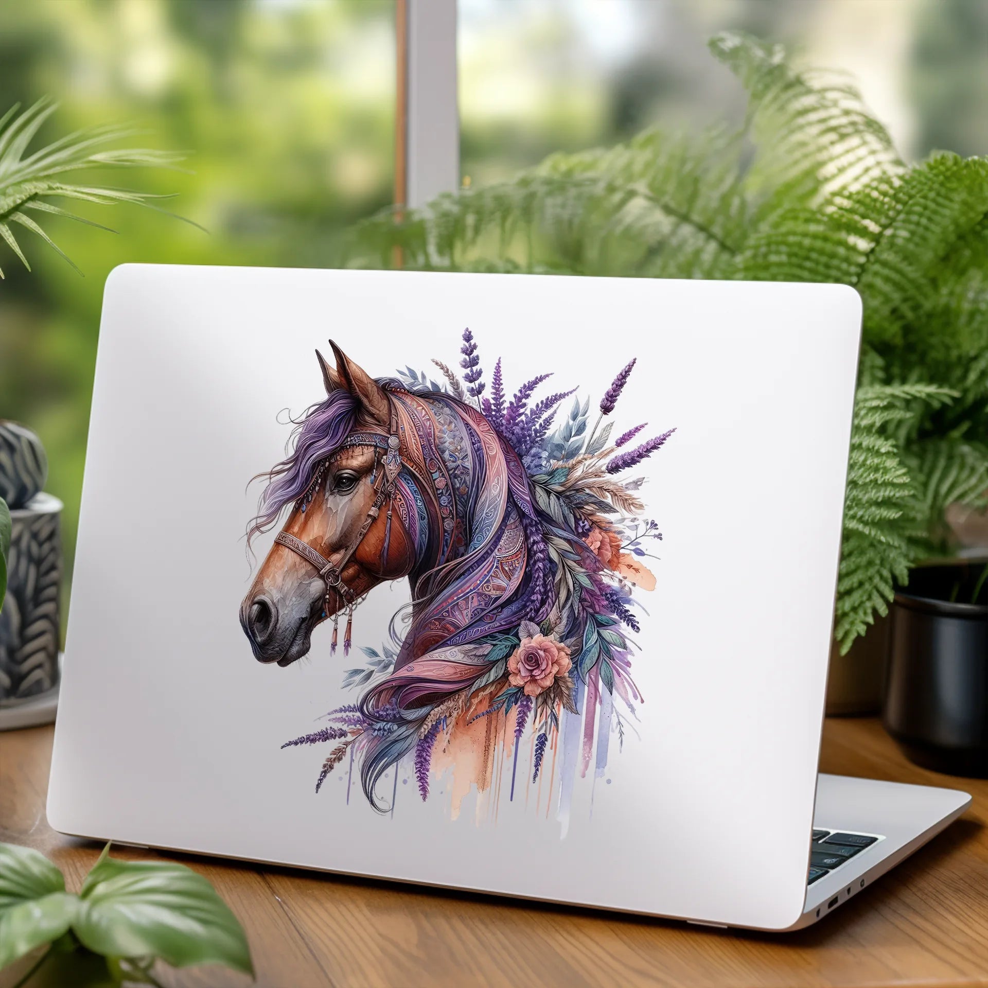 Permanent Sticker Boho Pferd Lila