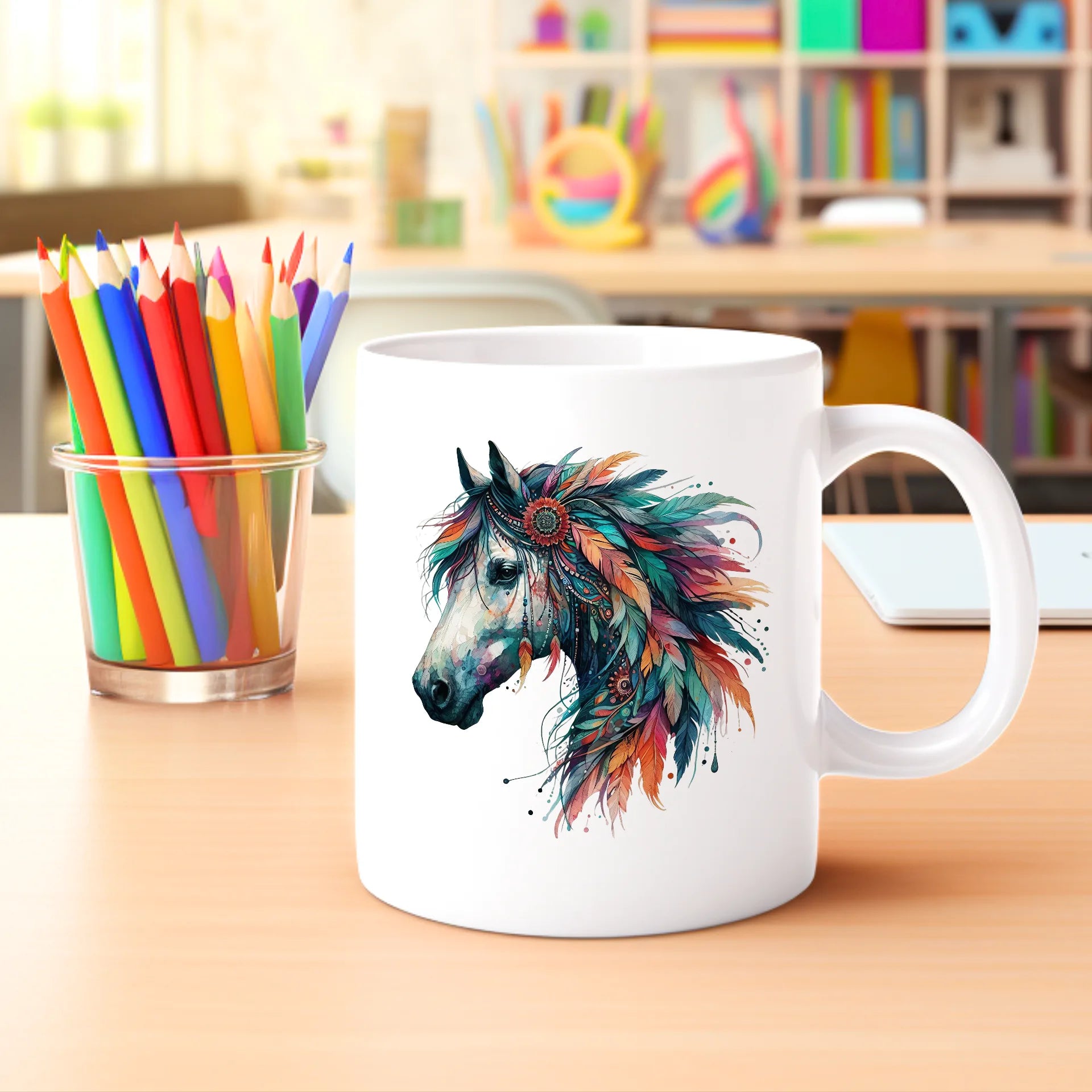 Permanent Sticker Boho Pferd Rainbow Spirit