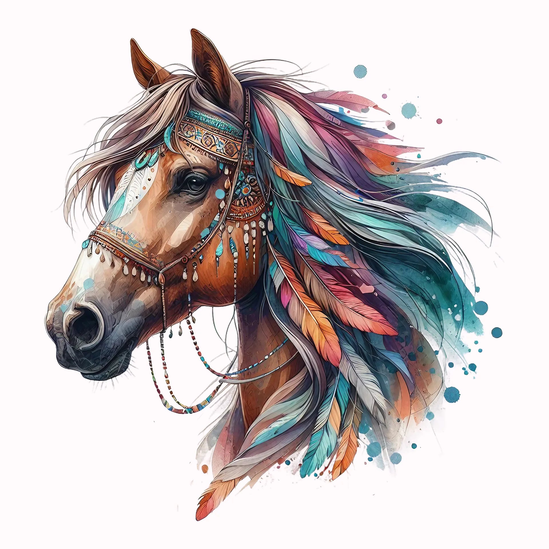 Permanent Sticker Boho Pferd Wild Heart