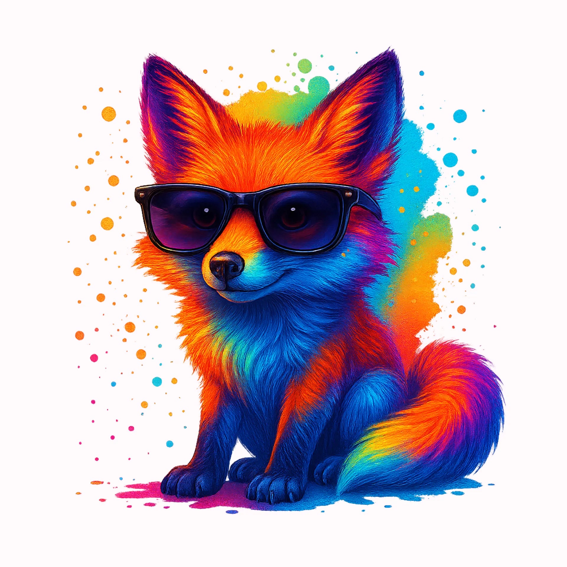 Permanent Sticker Bunter Fuchs im Sommerfieber