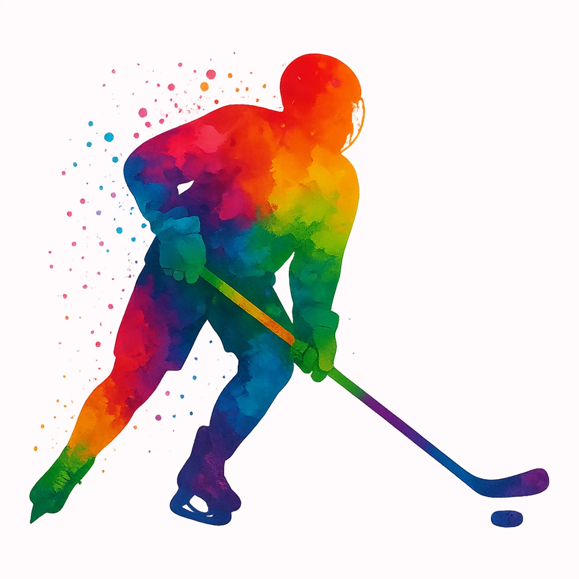 Permanent Sticker Bunter Hockeyspieler