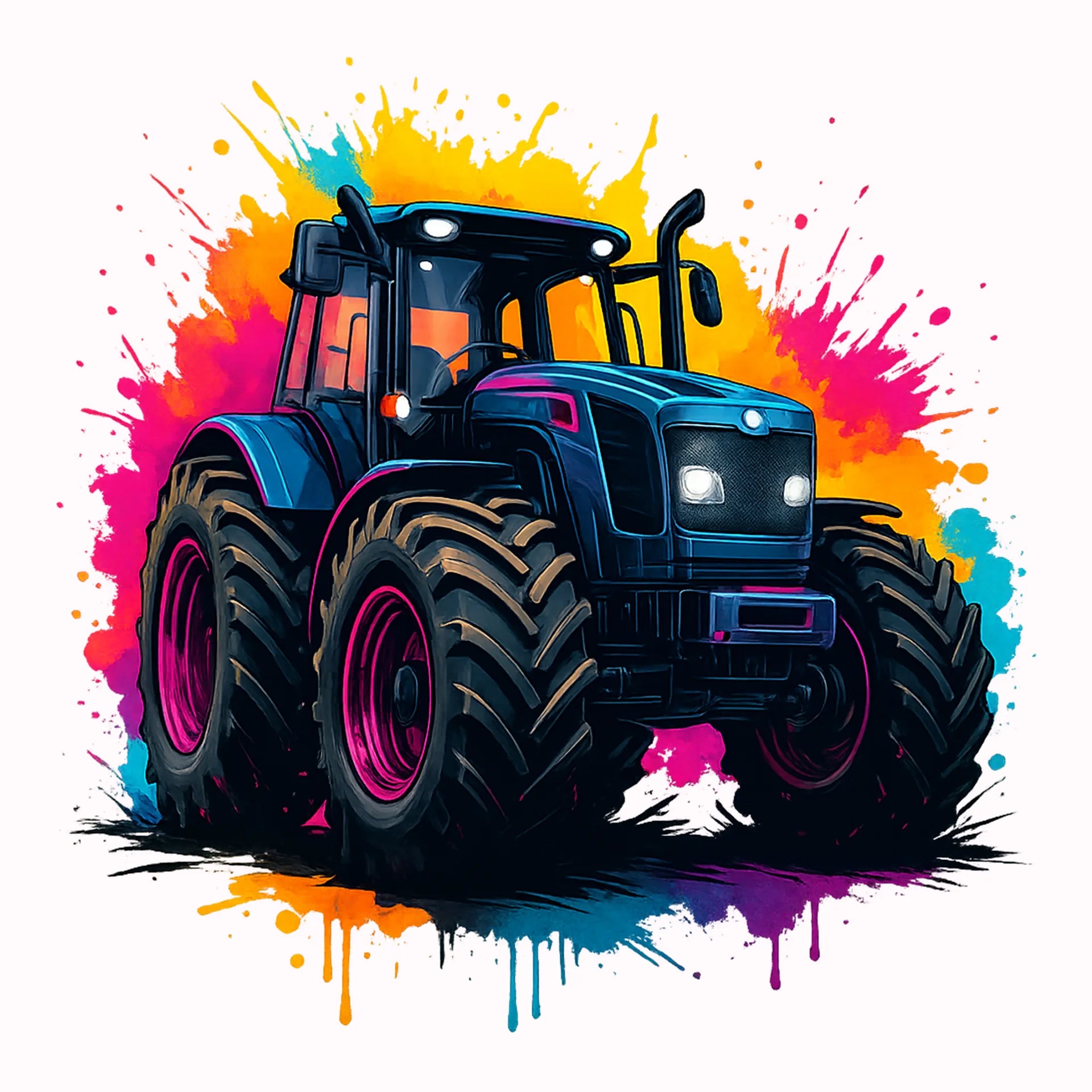 Permanent Sticker Bunter Traktor Splash