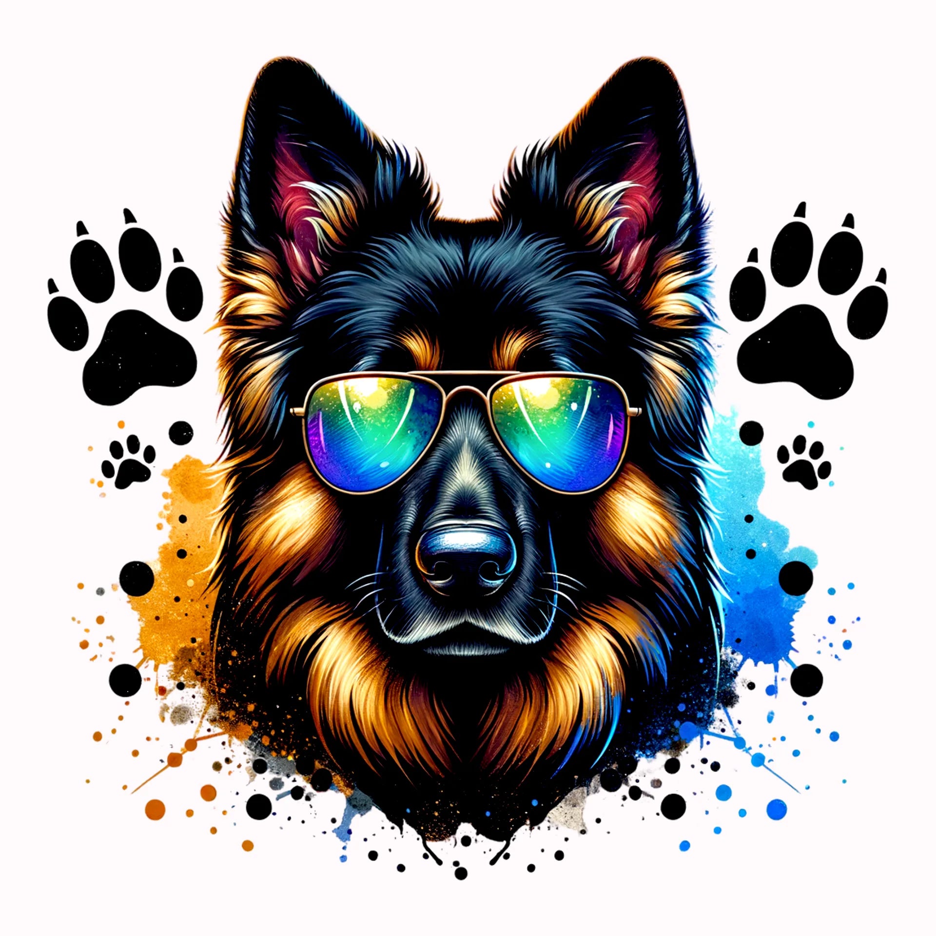 Permanent Sticker Cooler Schäferhund Rex