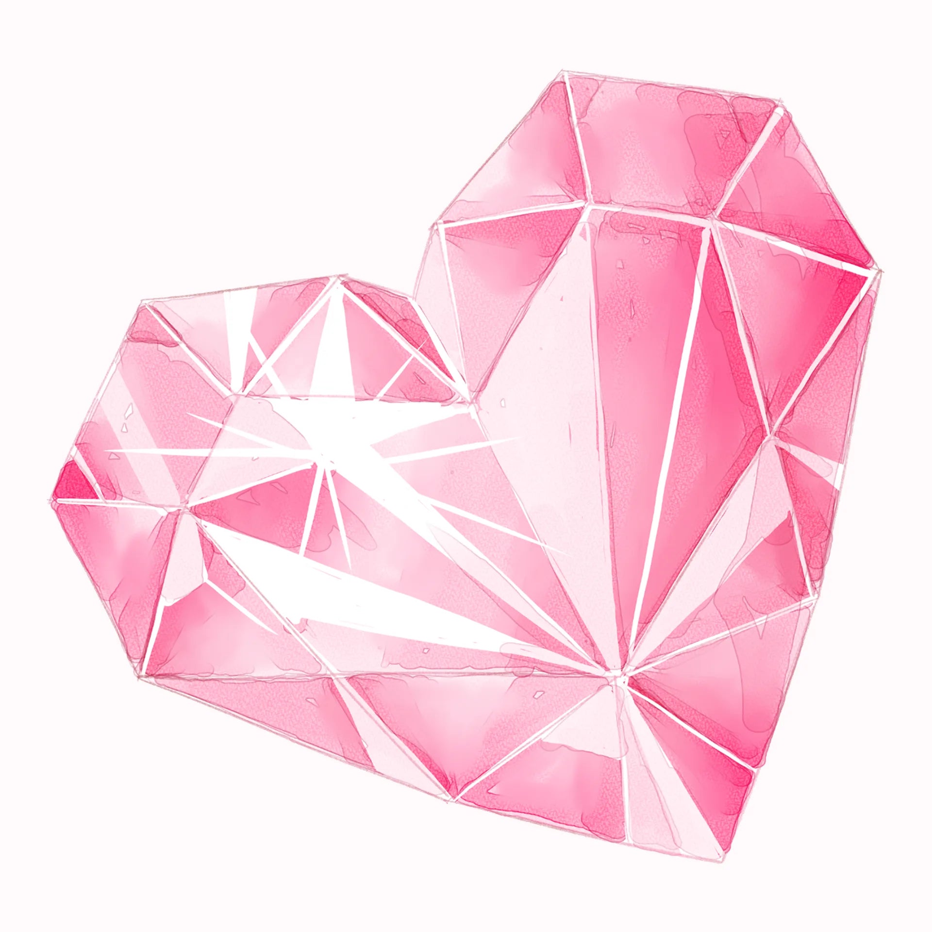 Permanent Sticker Diamant Herz Pink
