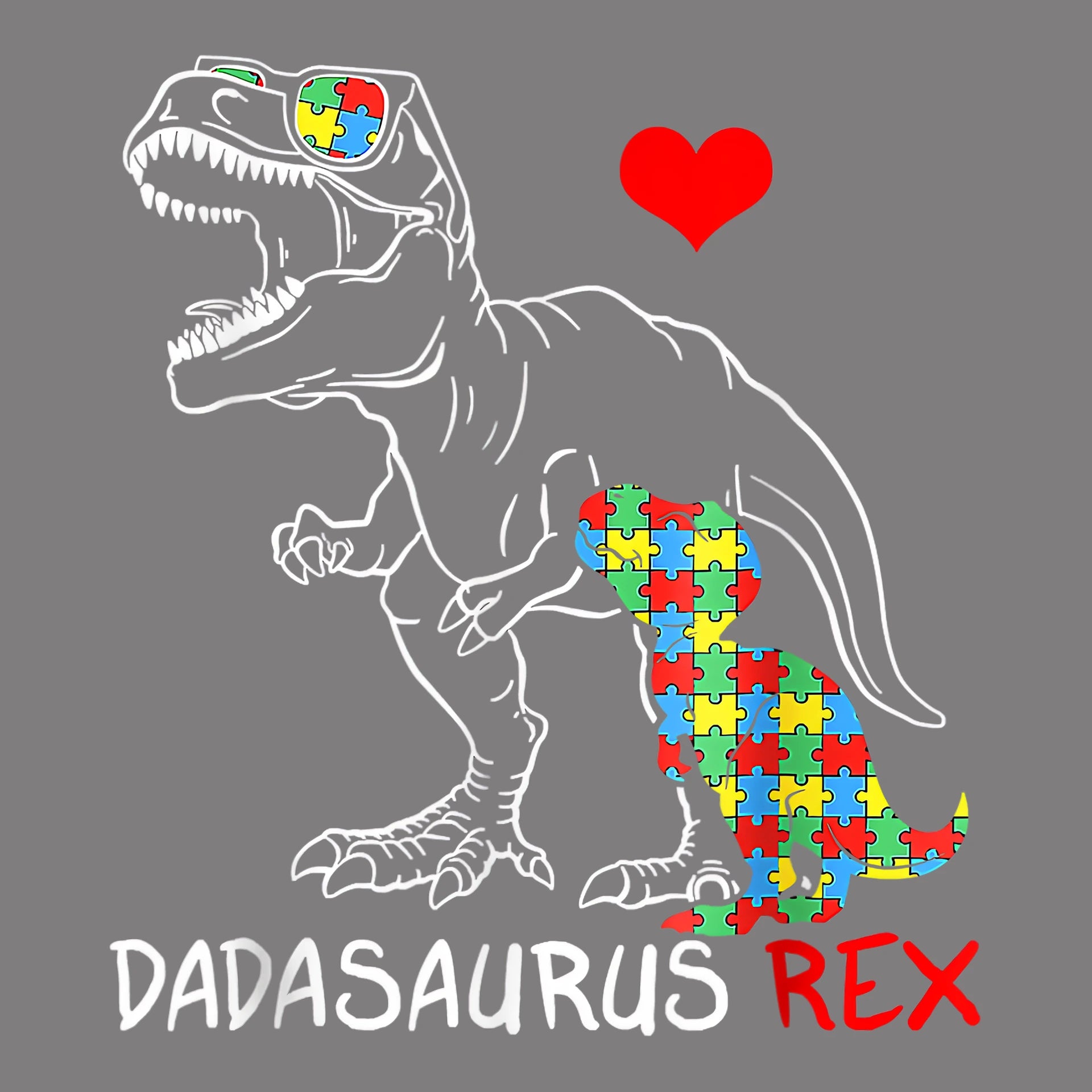Permanent Sticker Dinosaurier Papa Dadasaurus Rex