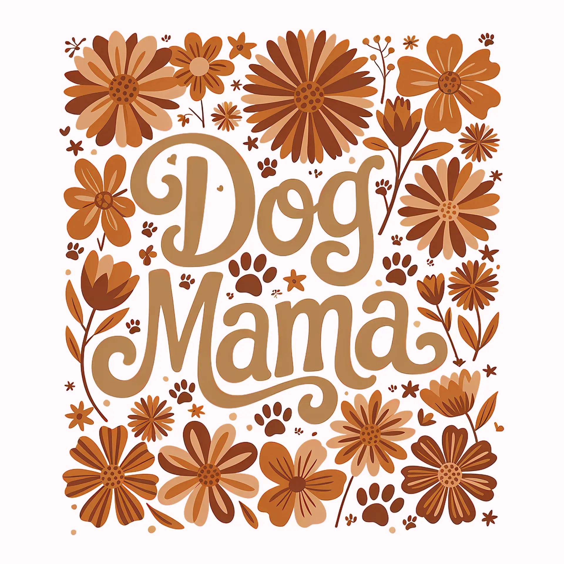 Permanent Sticker Dog Mama Orange