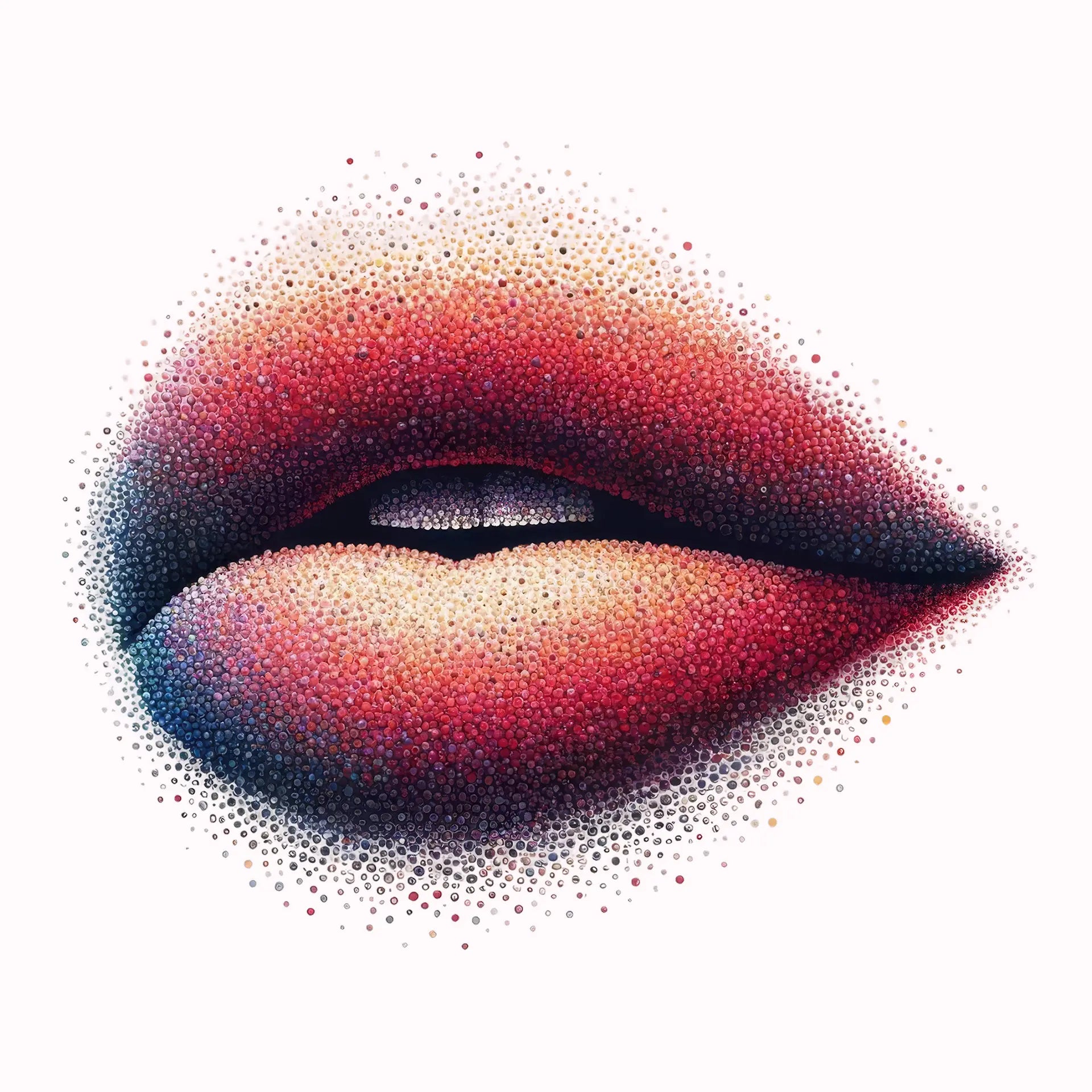 Permanent Sticker Dot Lips