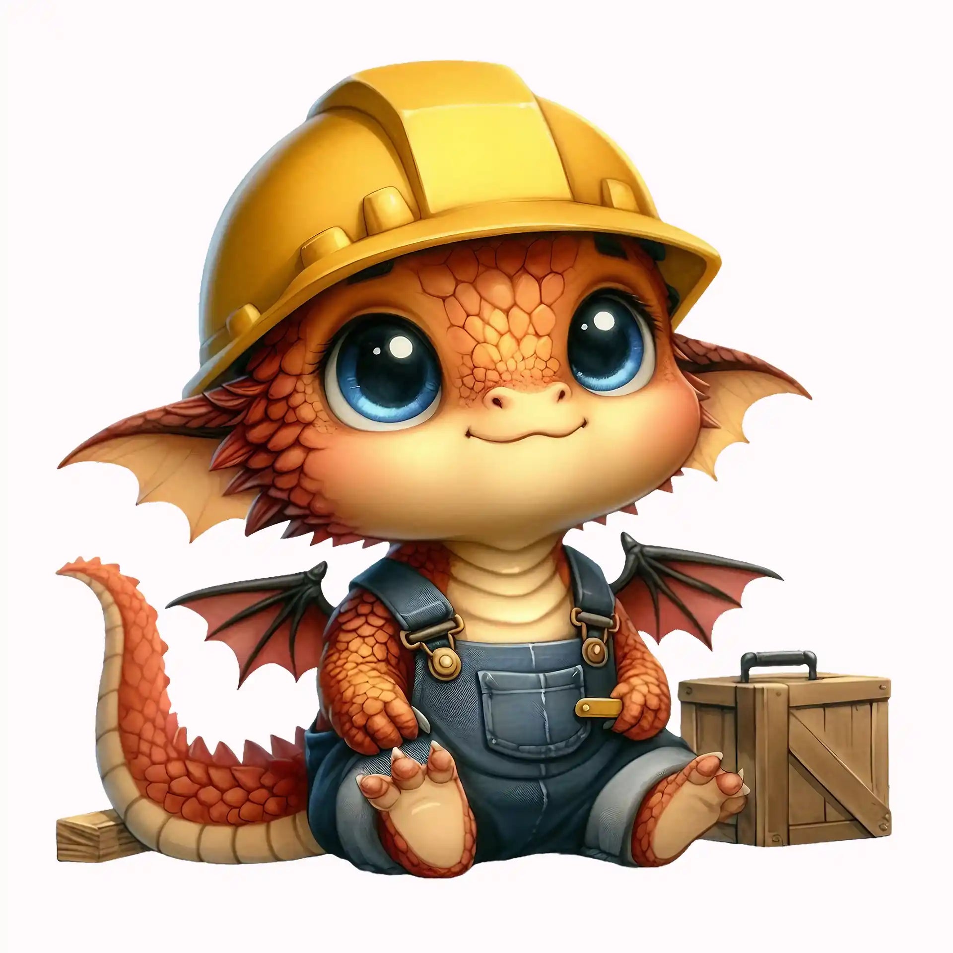 Permanent Sticker Drache Bauleiter Babyflamme