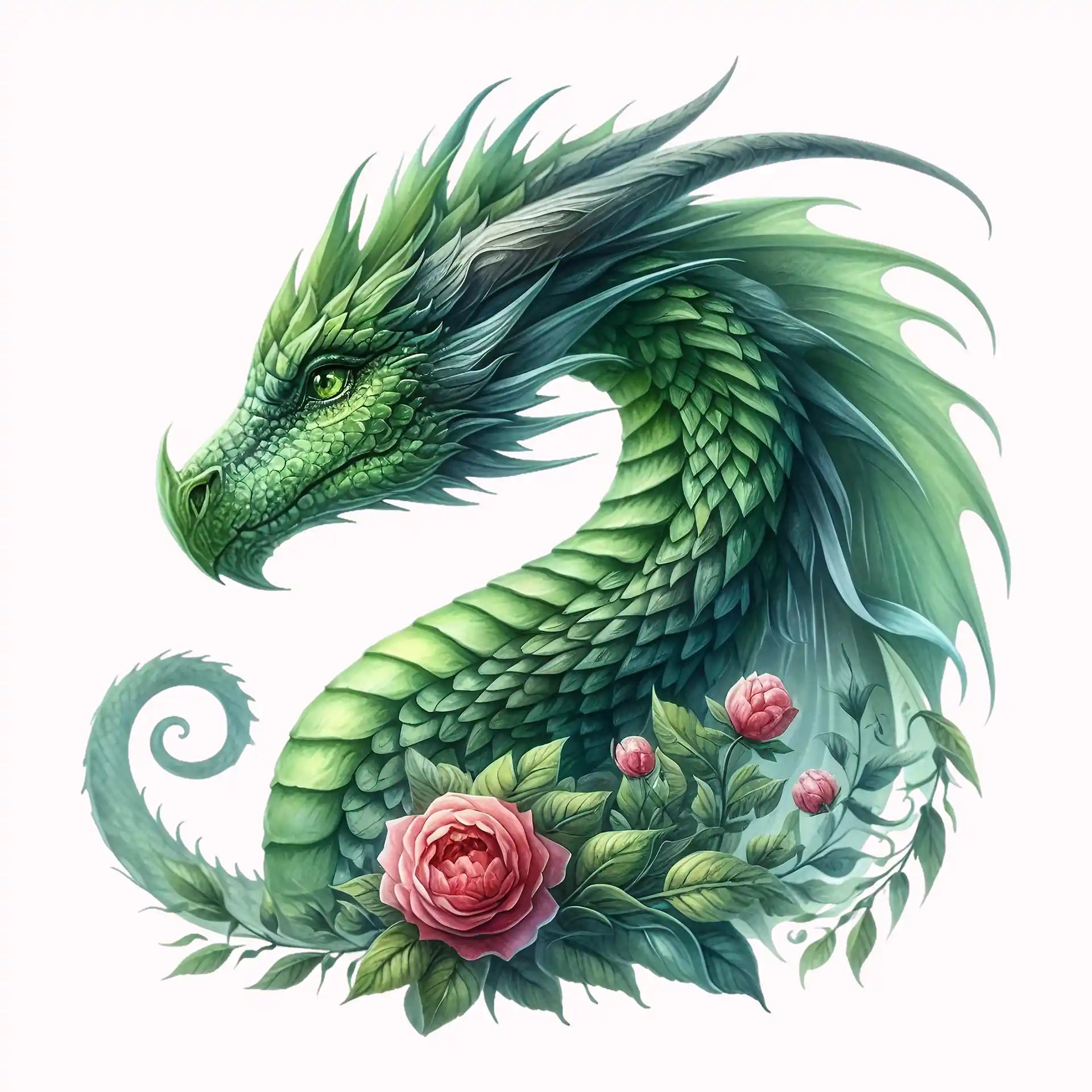 Permanent Sticker Drache Blütenwind Serafyn