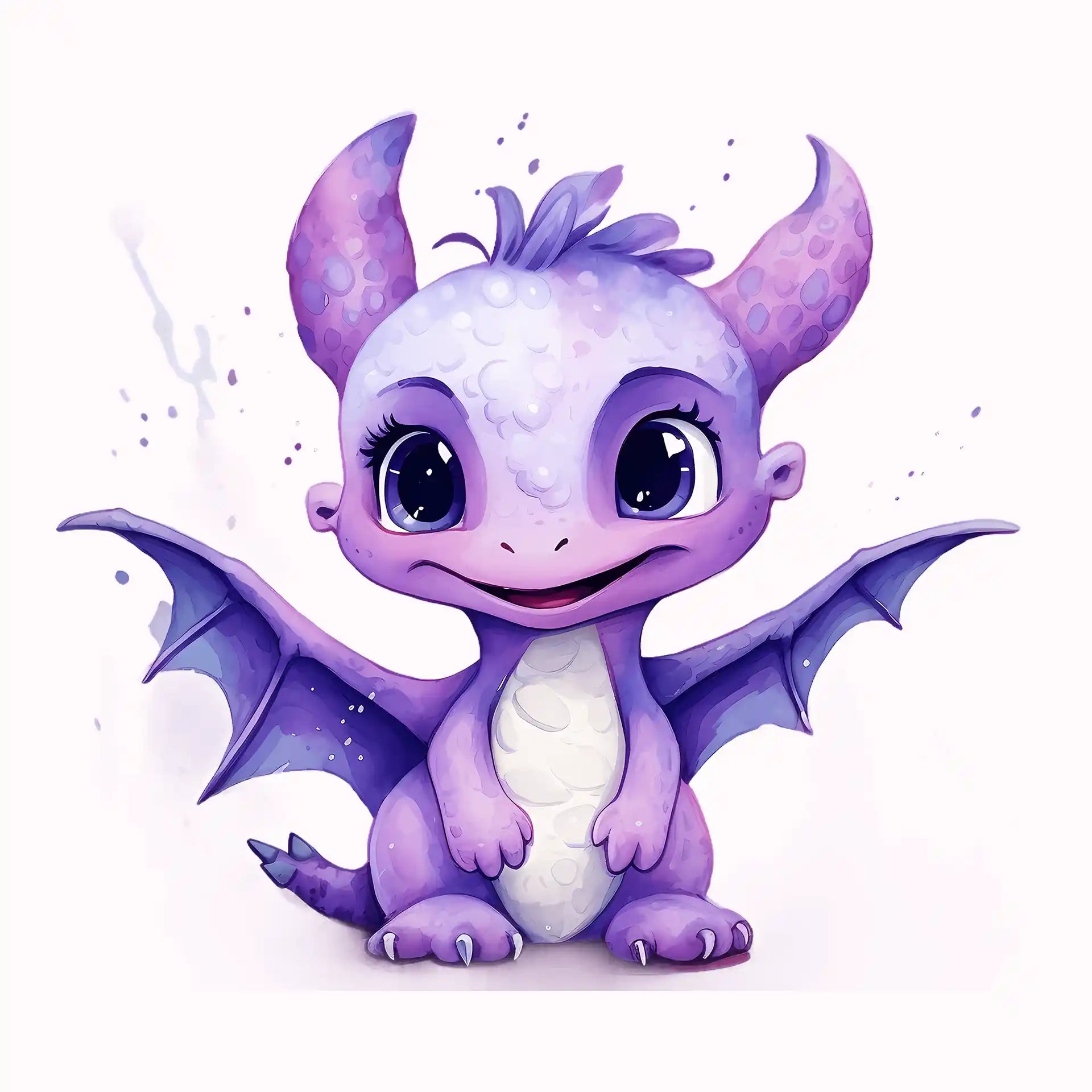 Permanent Sticker Drachenbaby Lila