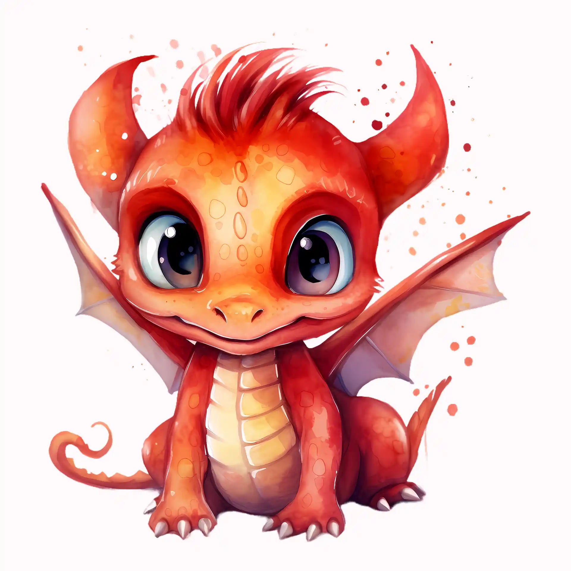 Permanent Sticker Drachenbaby Rot