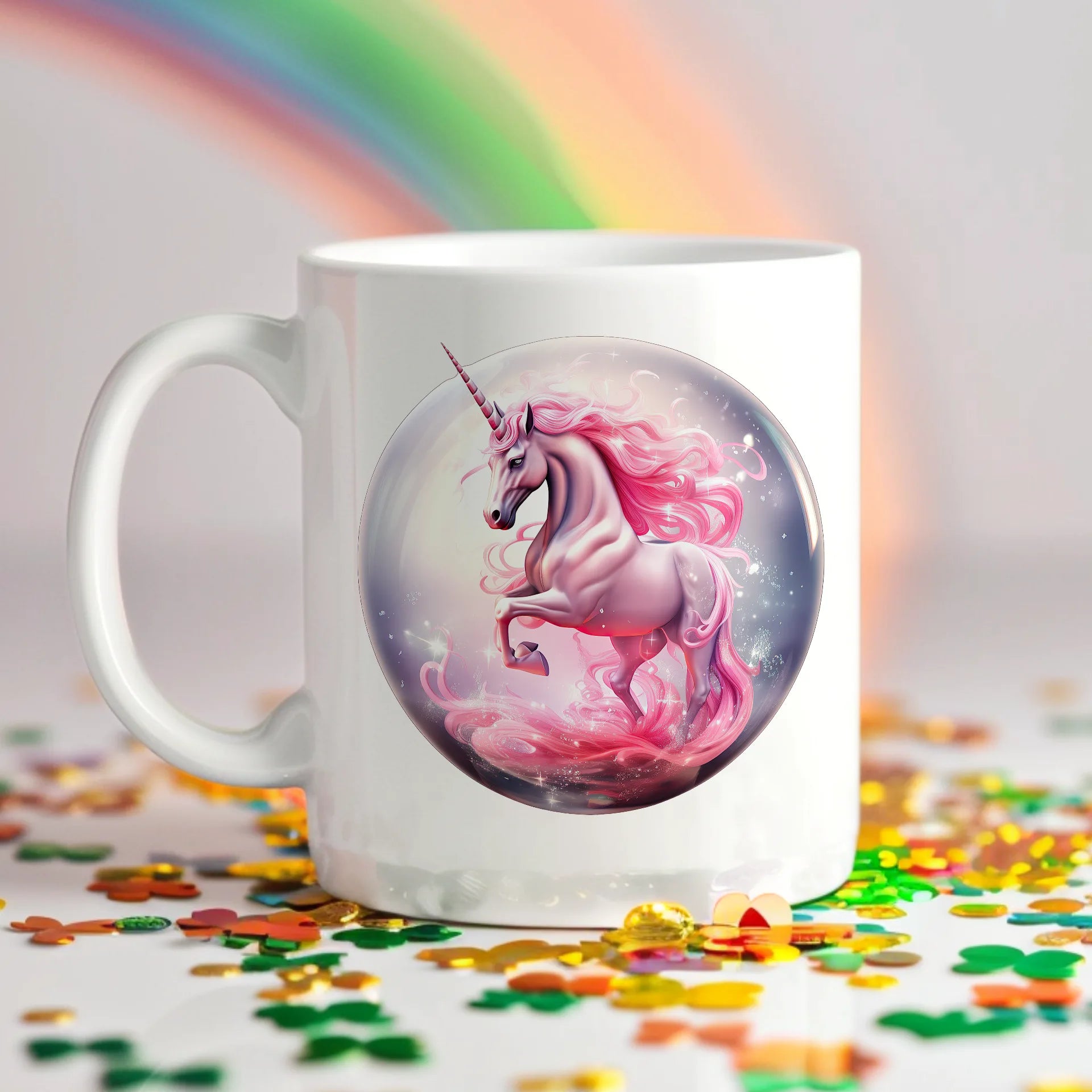 Permanent Sticker Einhorn Glasskugel