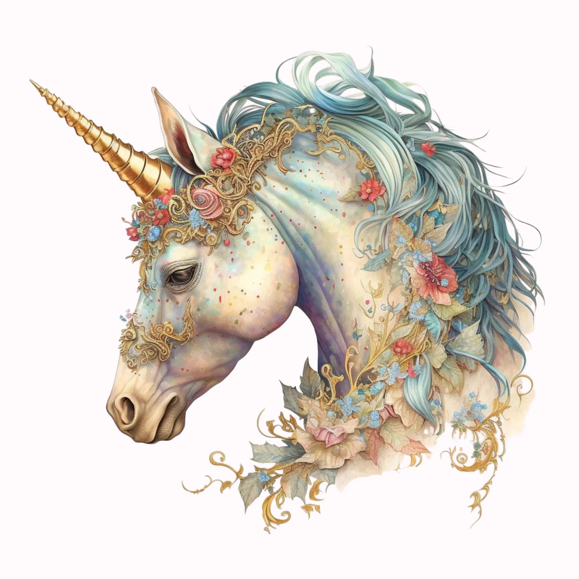 Permanent Sticker Einhorn Goldenglanz
