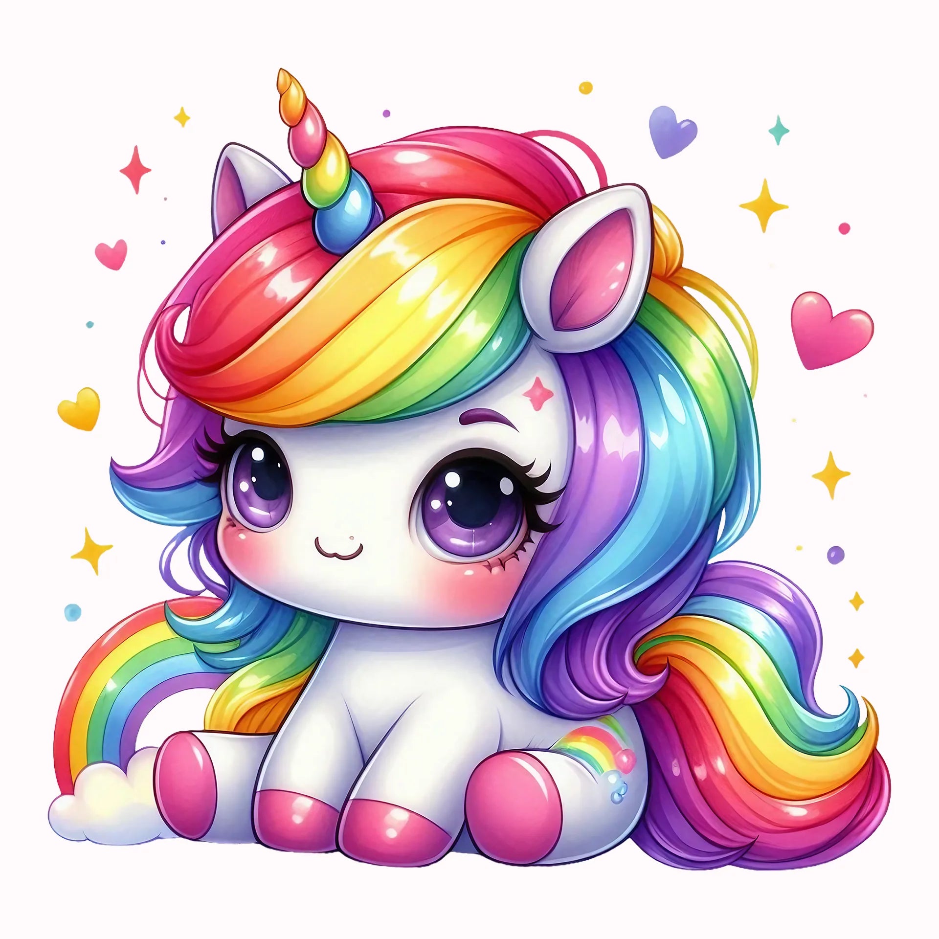 Permanent Sticker Einhorn Herzchenzauber