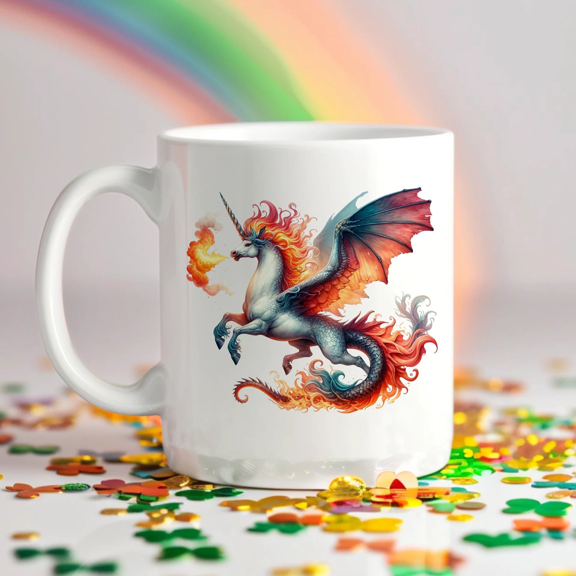 Permanent Sticker Einhorn Inferno Flügel