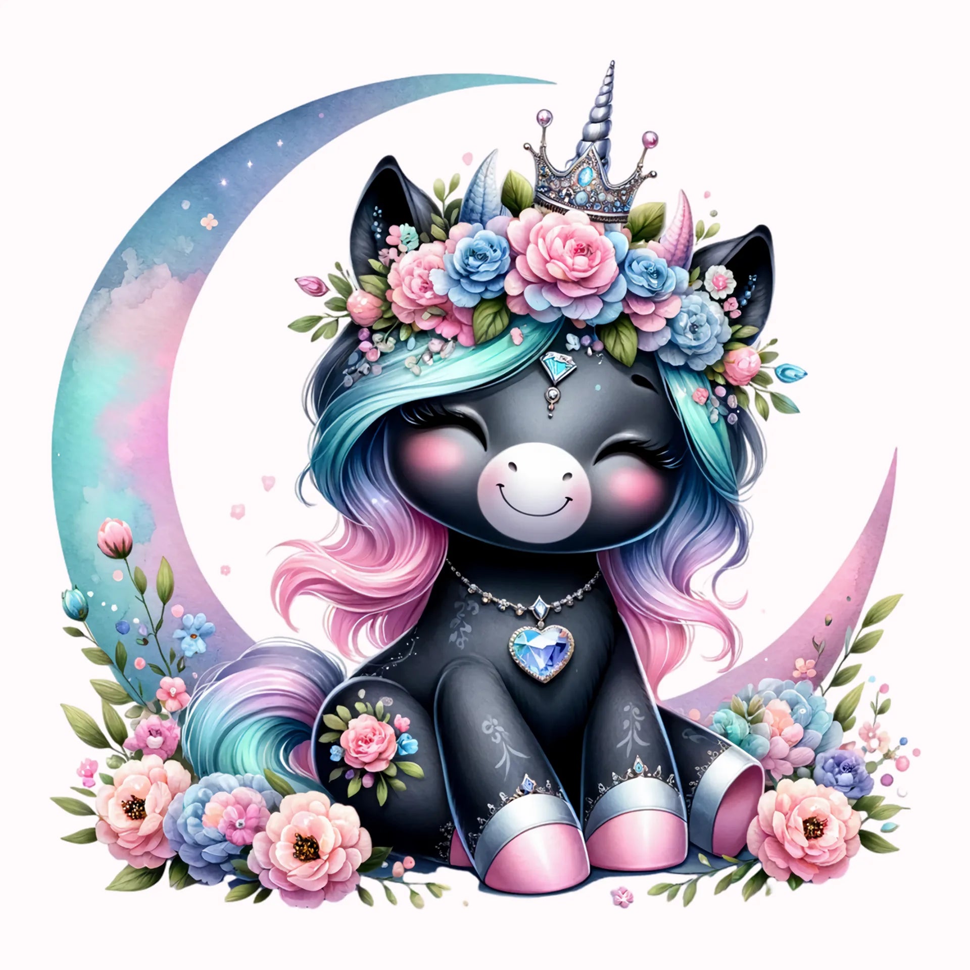 Permanent Sticker Einhorn Mondglanz