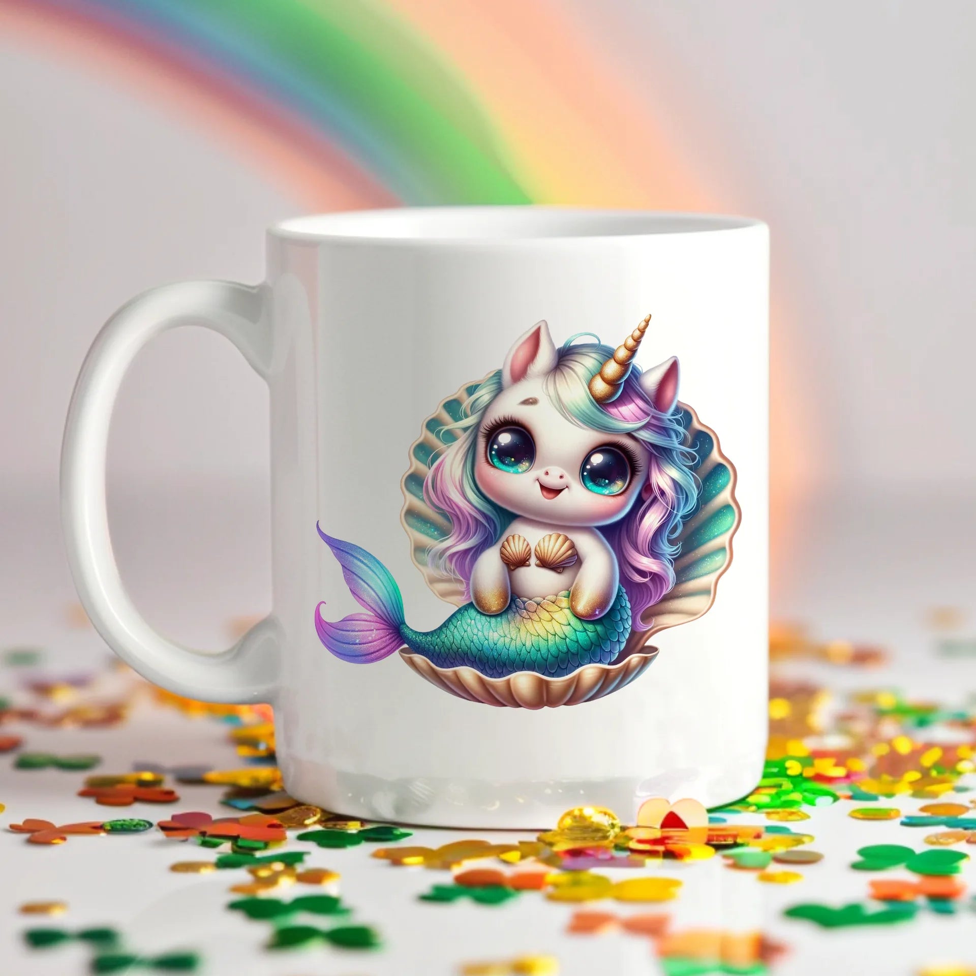 Permanent Sticker Einhorn Muschelzauber