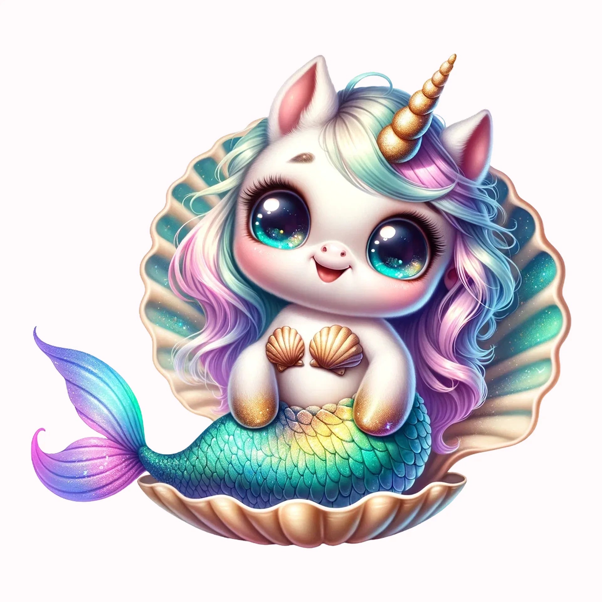 Permanent Sticker Einhorn Muschelzauber