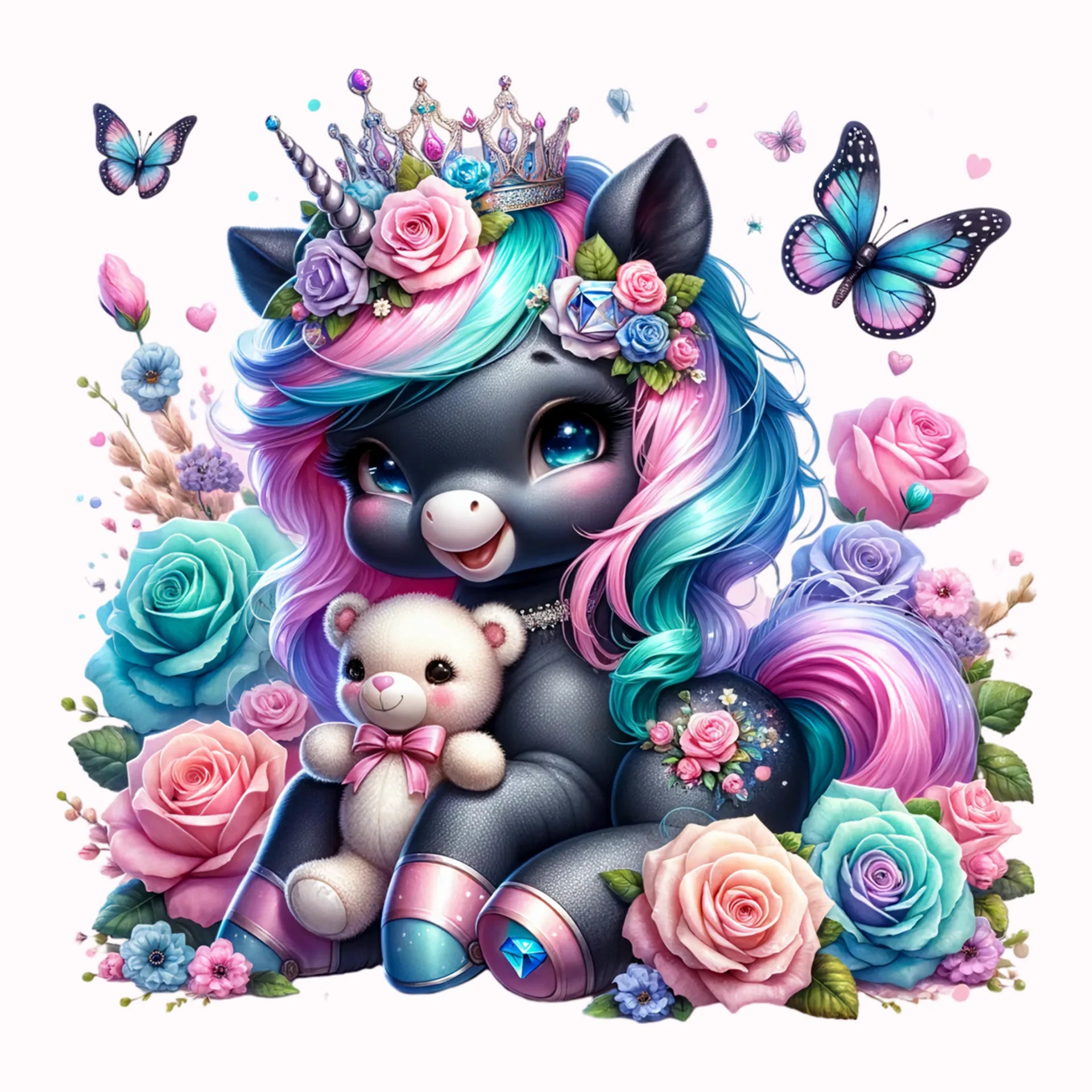 Permanent Sticker Einhorn Nocturna Rosentraum
