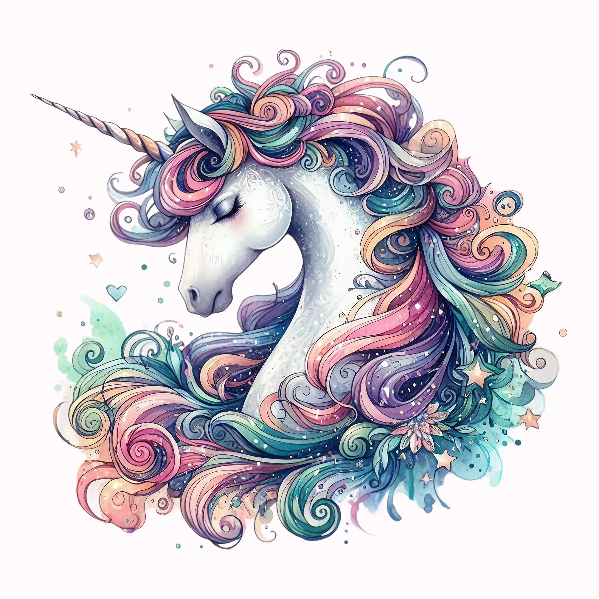 Permanent Sticker Einhorn Pastellfantasie