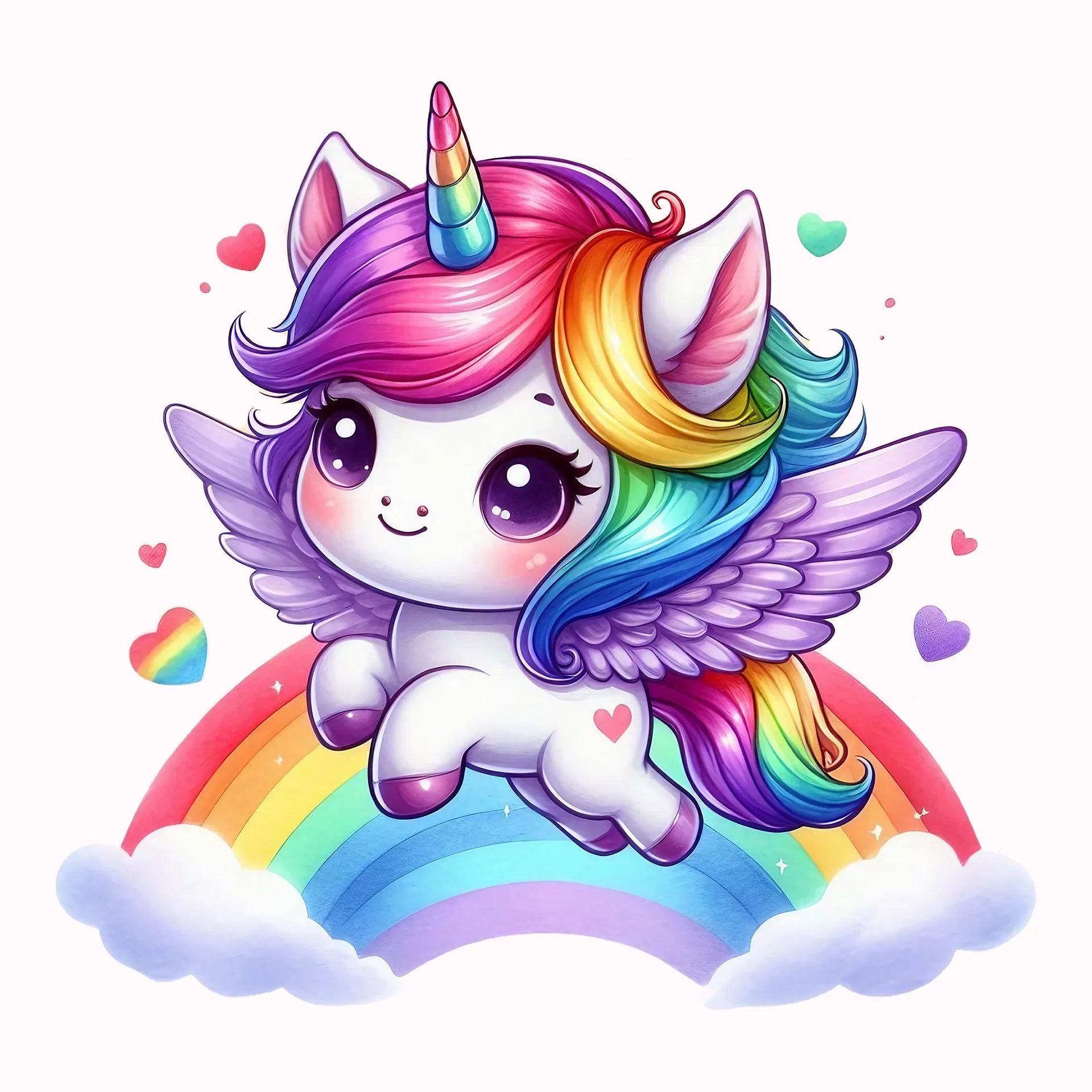 Permanent Sticker Einhorn Regenbogenflug
