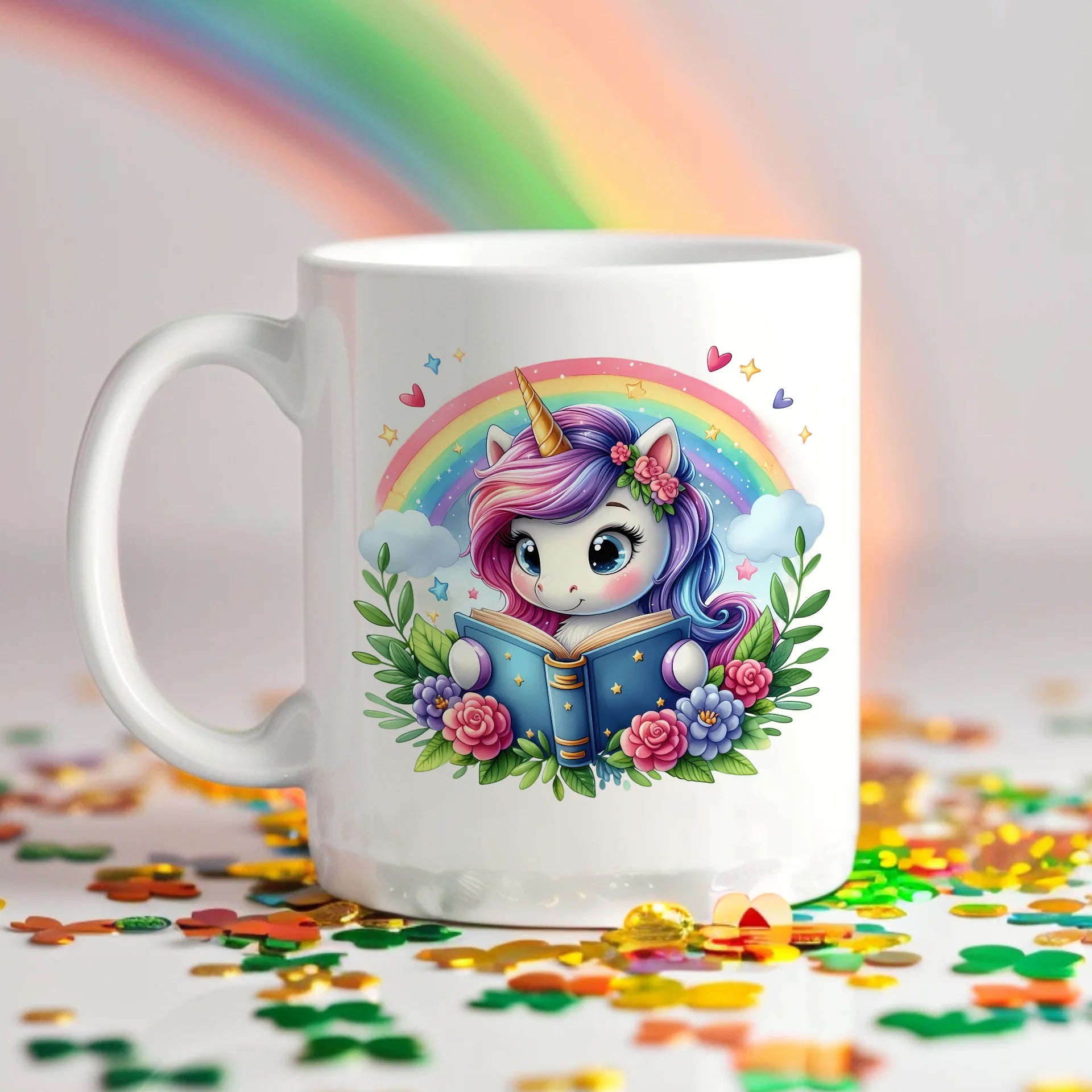 Permanent Sticker Einhorn Regenbogenleser