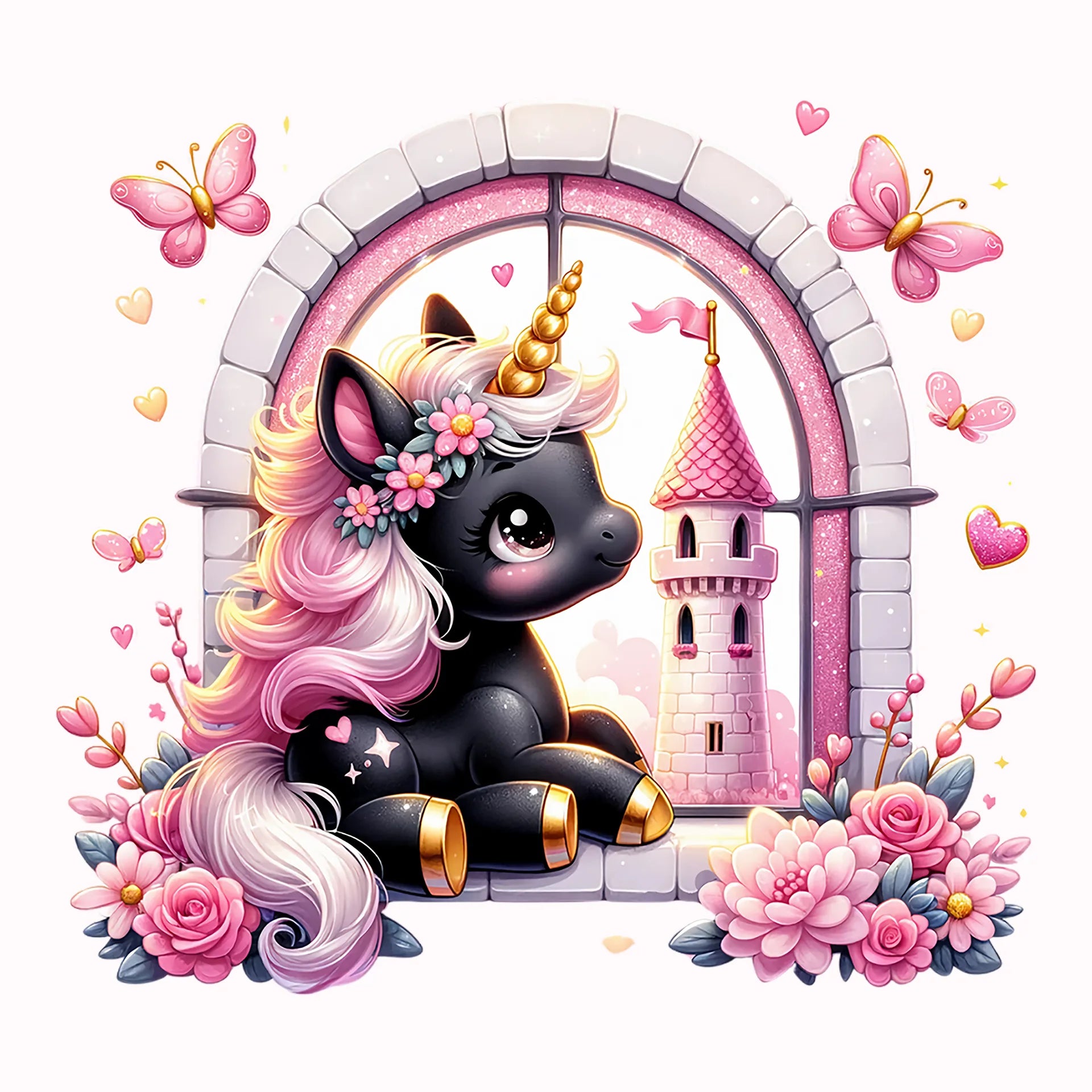 Permanent Sticker Einhorn Rosabella Turm