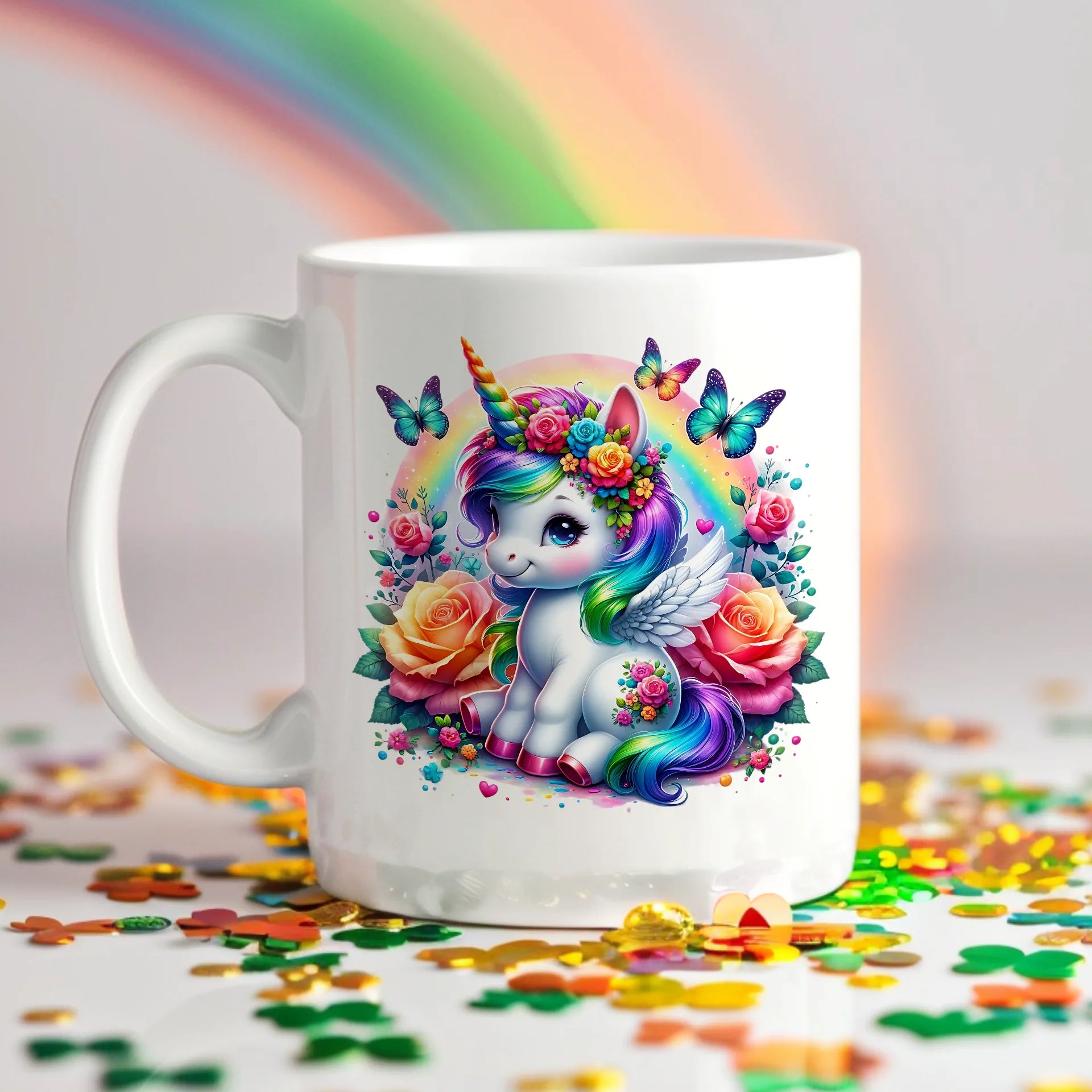 Permanent Sticker Einhorn Schmetterlingszauber