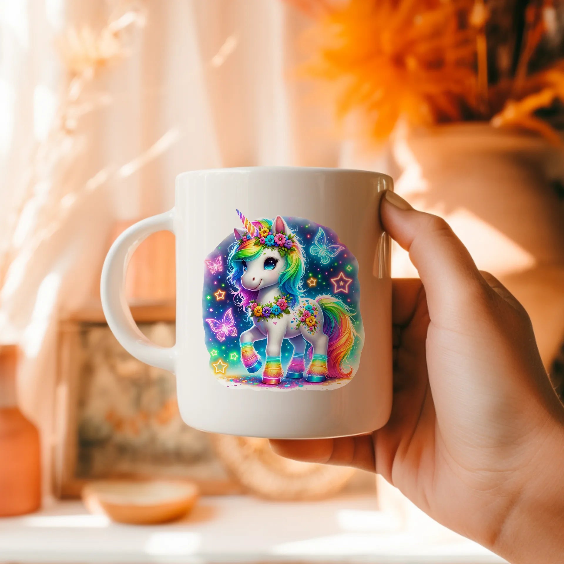 Permanent Sticker Einhorn Zaria Neonzauber