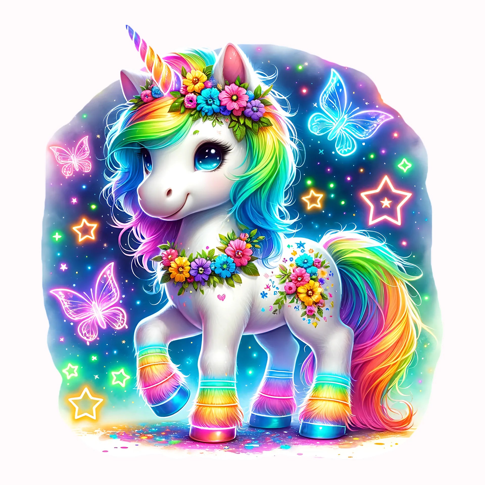 Permanent Sticker Einhorn Zaria Neonzauber
