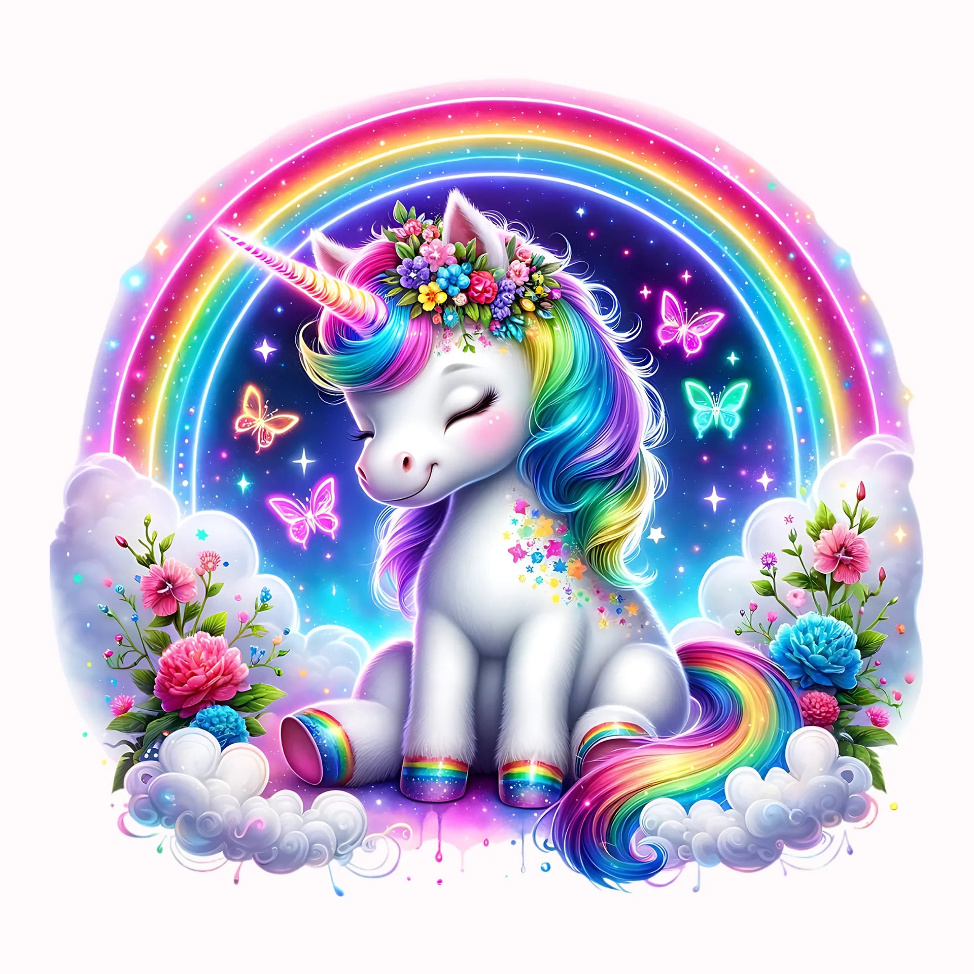 Permanent Sticker Einhorn Zauberregenbogen