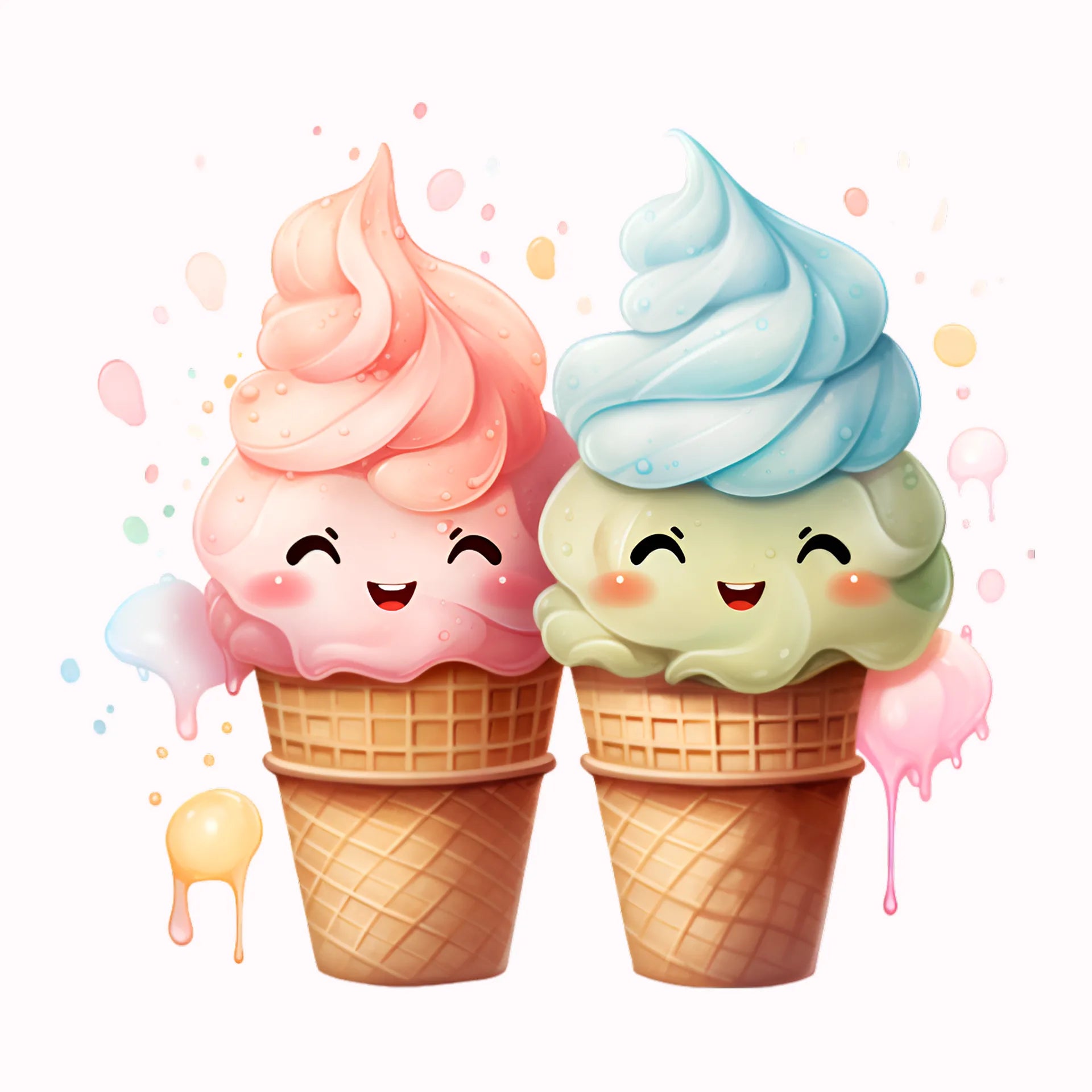Permanent Sticker Eis Creme Freunde