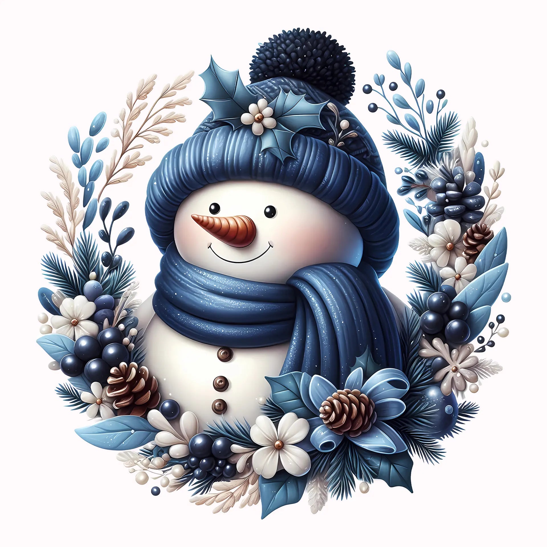 Permanent Sticker Eisblumen Schneemann
