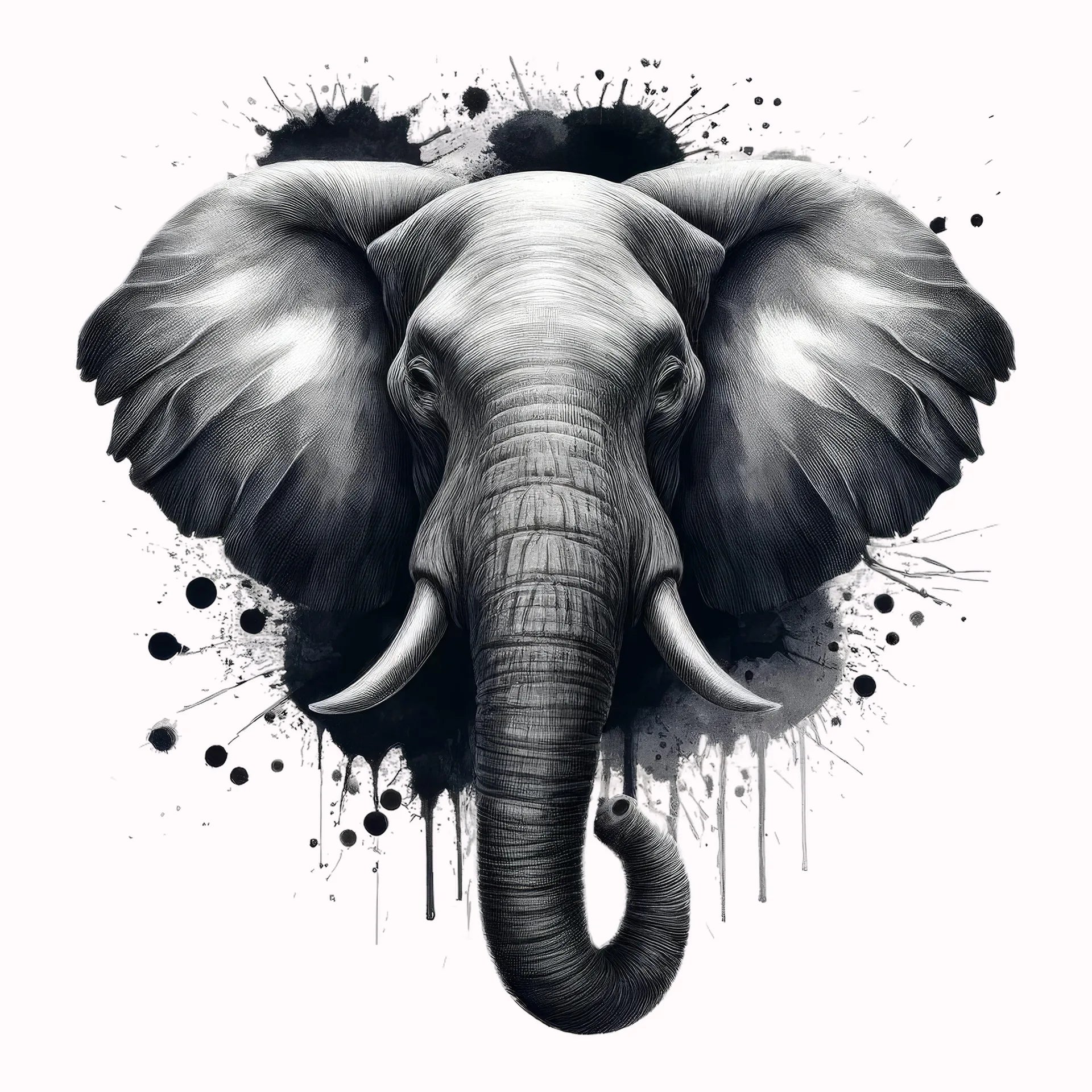 Permanent Sticker Elefant Graue Kraft