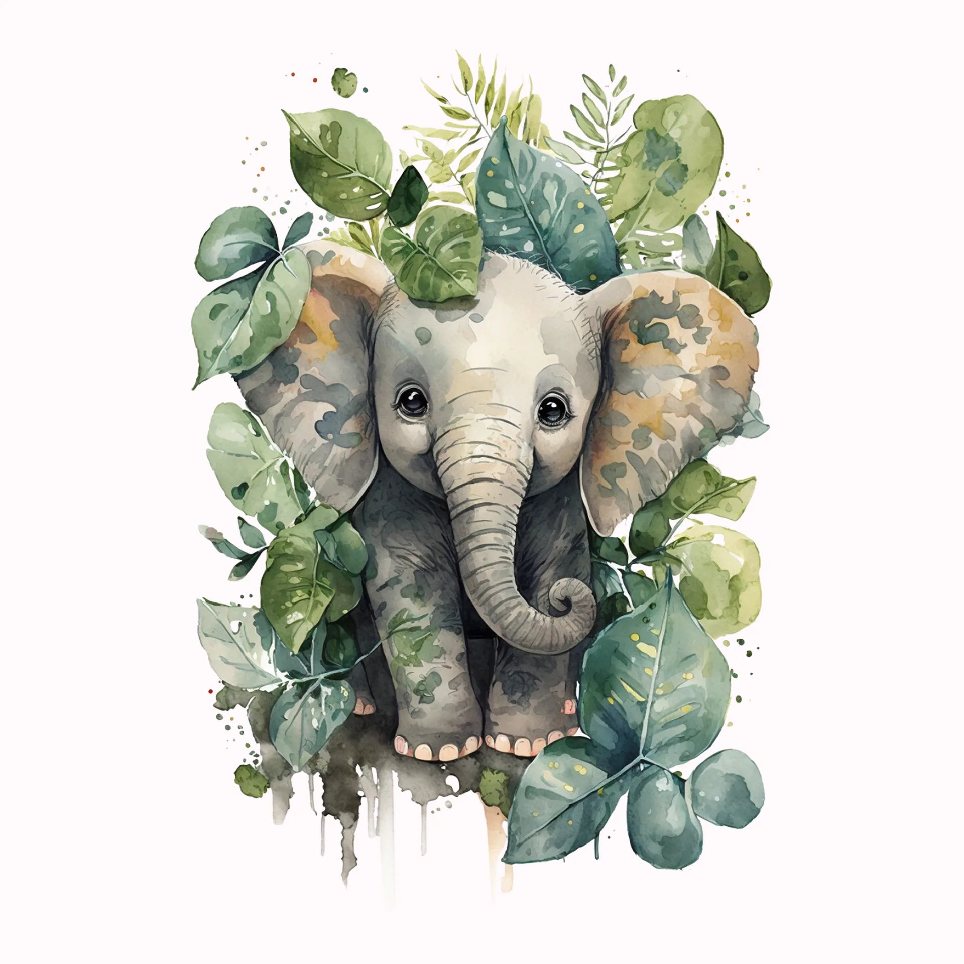 Permanent Sticker Elefant Grün