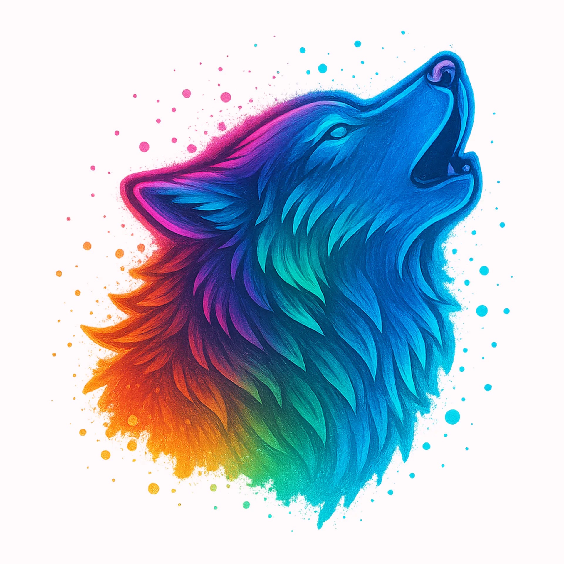 Permanent Sticker Farbenruf Wolf