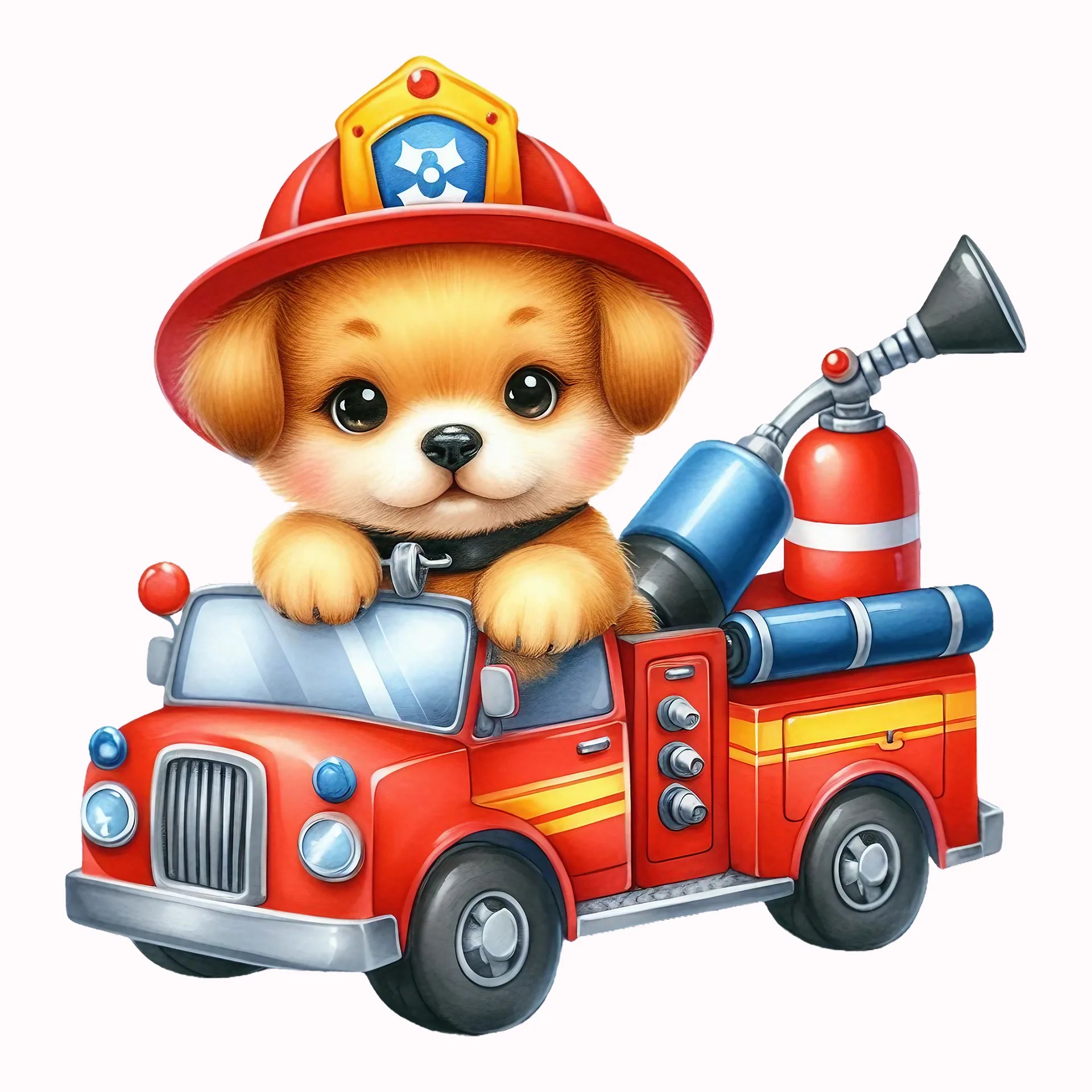 Permanent Sticker Feuerwehrhund Löschmeister Benny