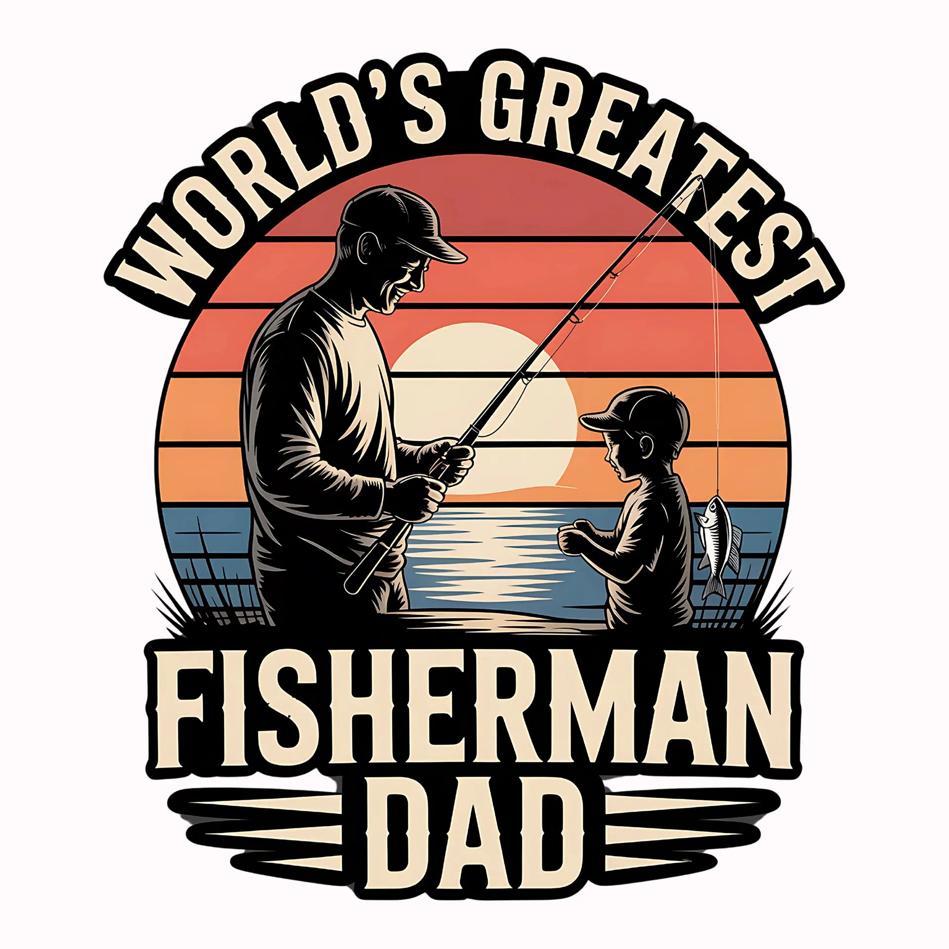 Permanent Sticker Fisherman Dad